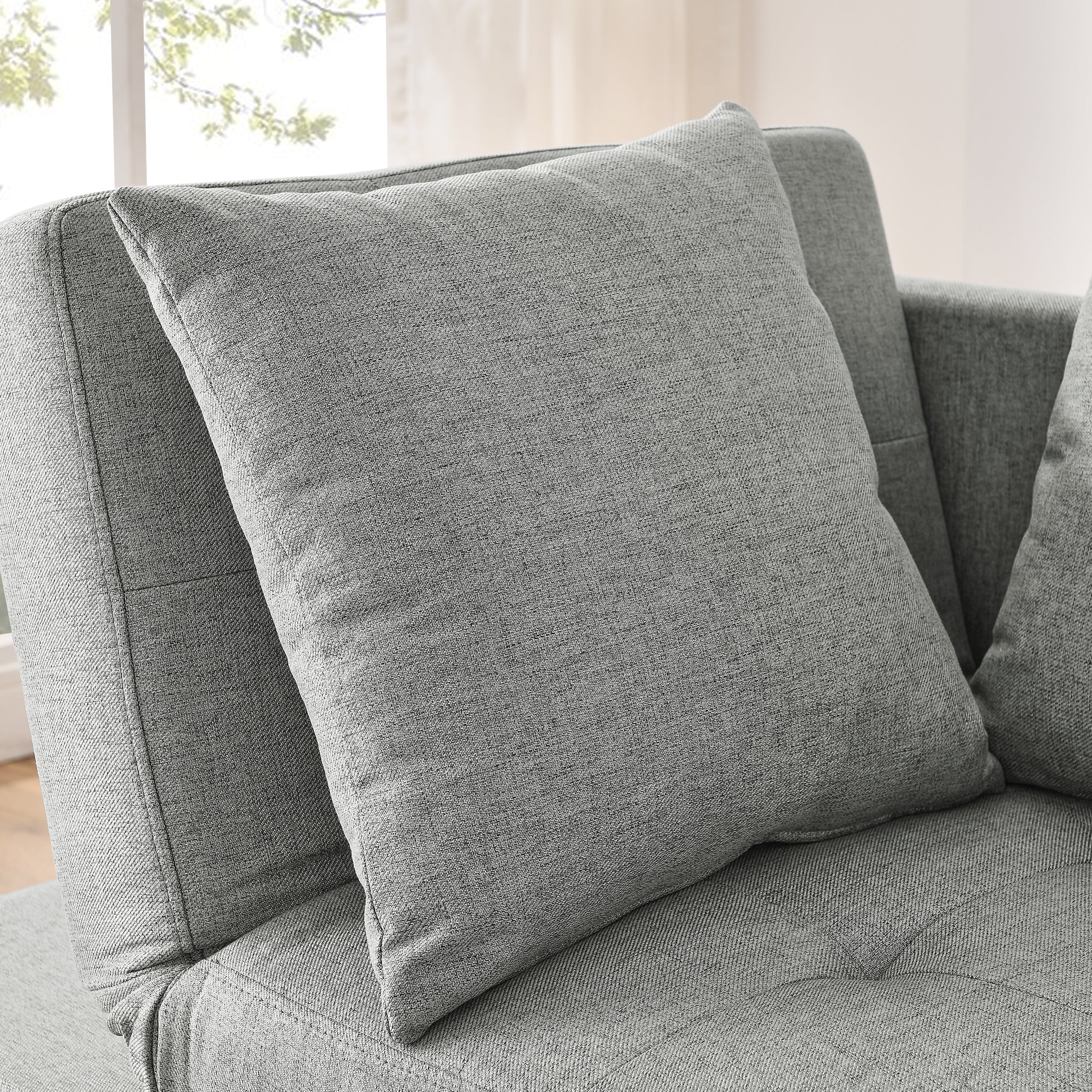 Convertible Sleeper Sofa Chair with Adjustable Backrest & Recliner - Pullout Sofa Bed with Wheels for Small Spaces - Modern Linen Fabric Living Room Furniture (Grey) - Perfect for Apartments, Dorms & Guest Rooms