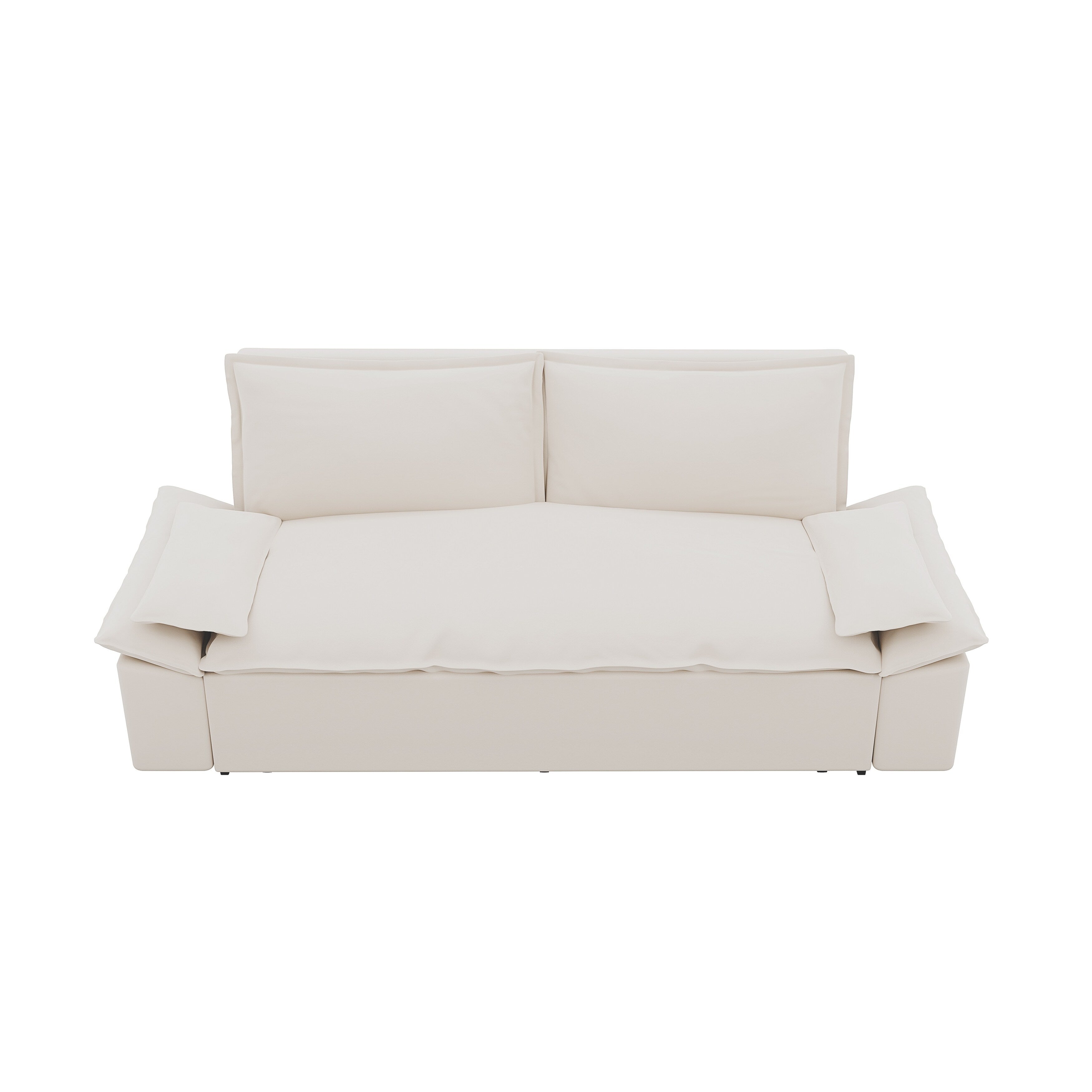 3 in 1 Convertible Sleeper Sofa Bed - Queen Size Pull Out Couch with Velvet Upholstery & Pillows - Space Saving Furniture for Small Apartments, Guest Rooms & Home Offices