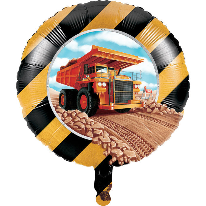 10-Piece Bulk Big Dig Construction Mylar Balloons for Birthday Parties, Construction-Themed Events & Kids' Decorations