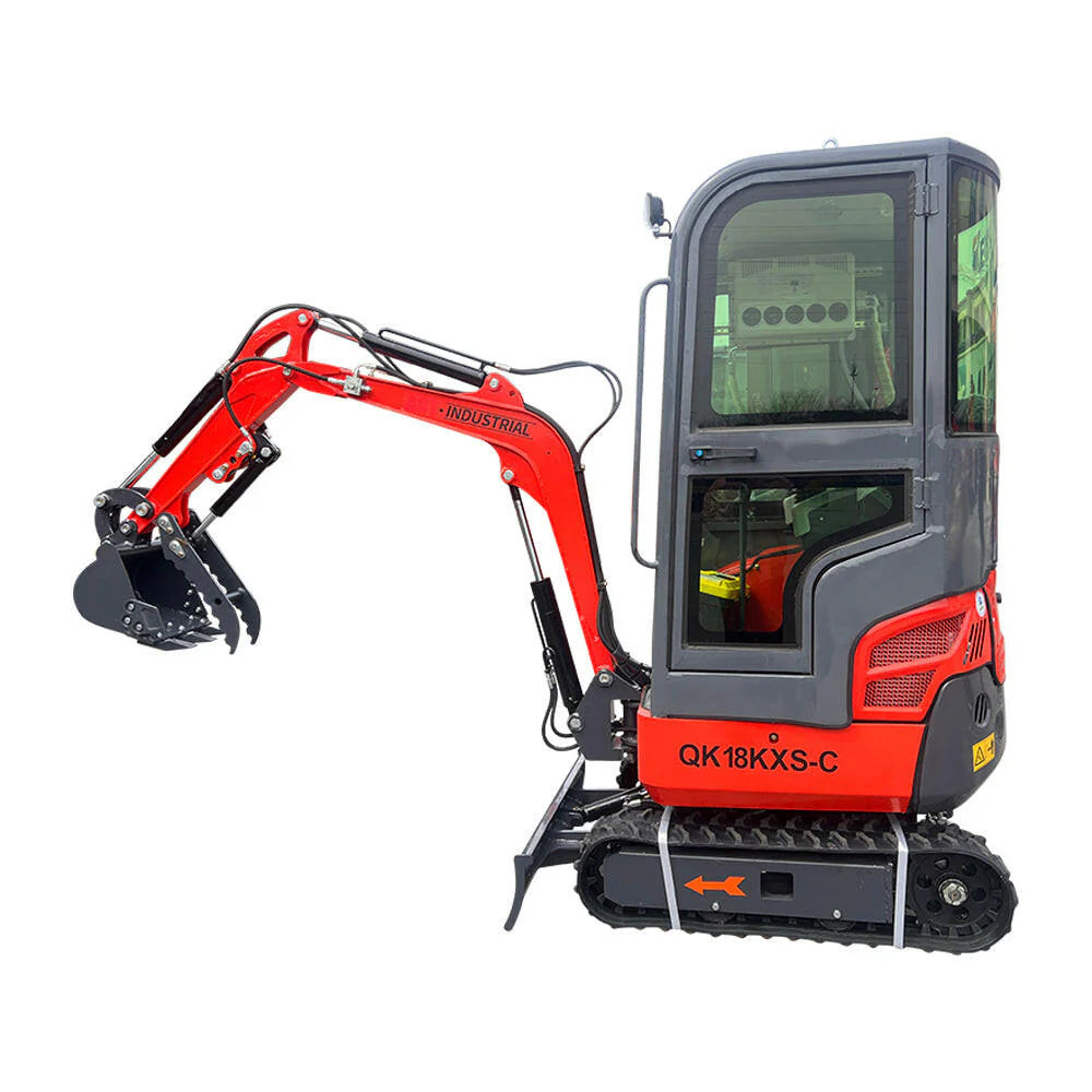 2024 Newest AGT Kubota Engine 1 Ton Mini Excavator with AC, Side Swing & Enclosed Cab - Compact Digger for Landscaping, Construction & Home Projects | AGT KH18 CC
