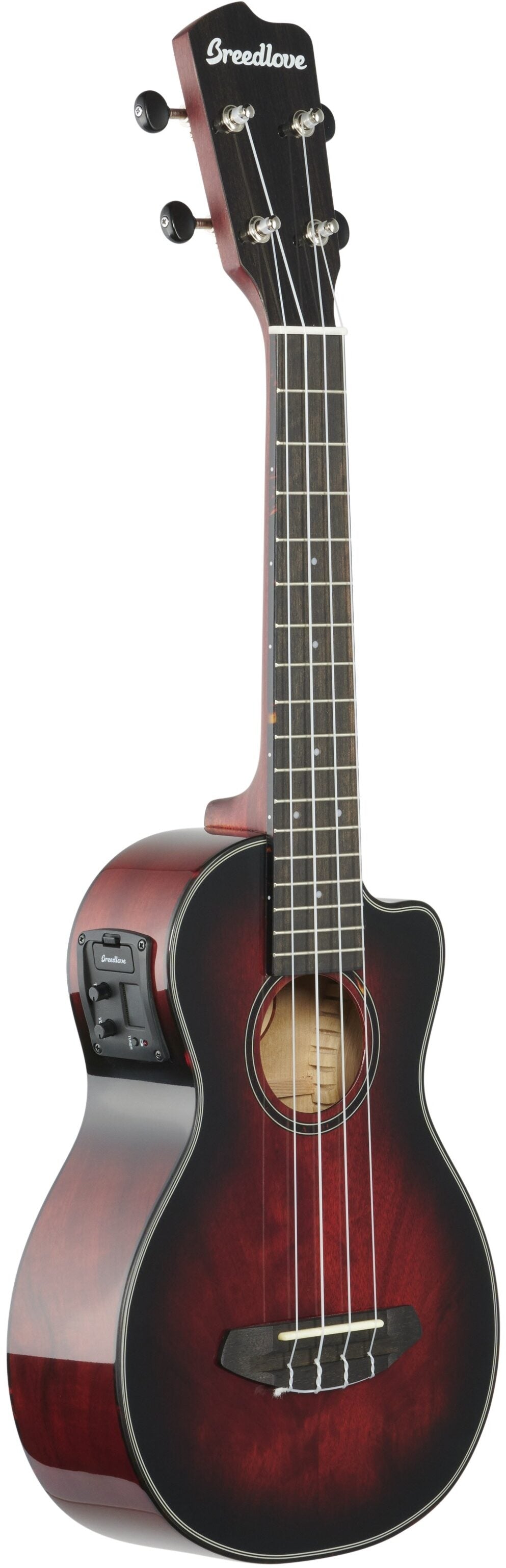 Breedlove Lu'au Concert Ukulele - Sunset Burst Finish, Myrtlewood Top & Body with Cutaway & Electronics - Perfect for Beginners, Travel & Beach Performances
