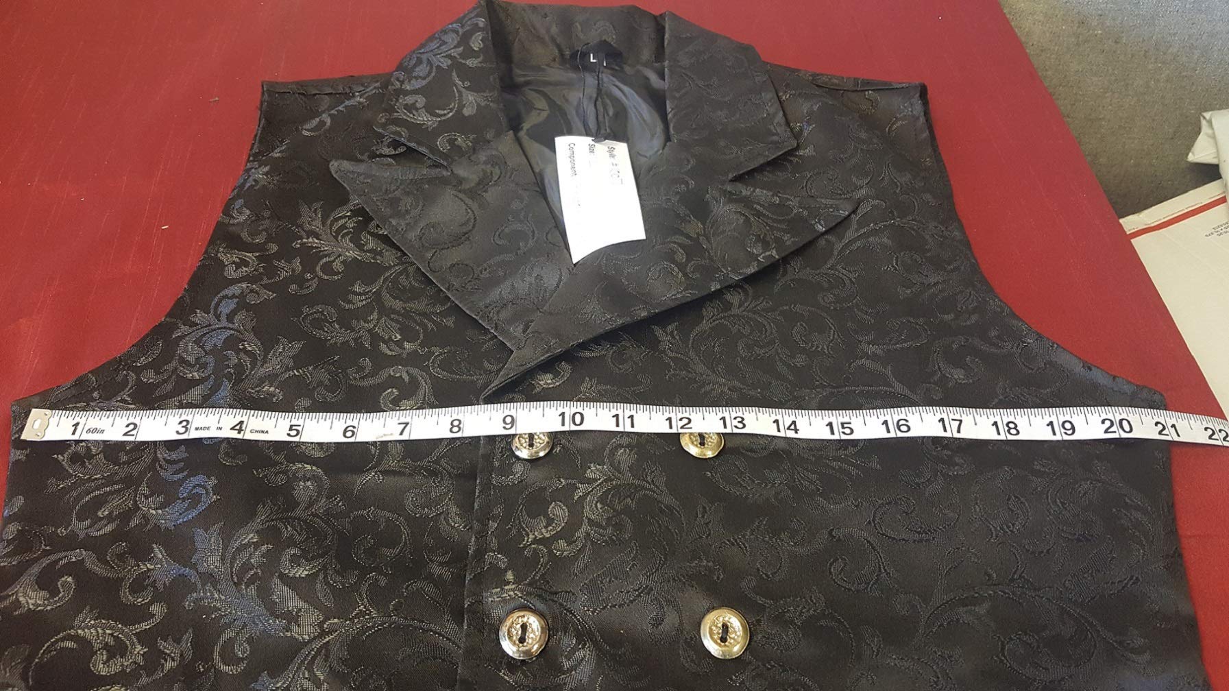 Men's Black Velvet Brocade Vest Waistcoat - Gothic Steampunk Tailcoat for Formal Events, Cosplay & Victorian Costume Parties