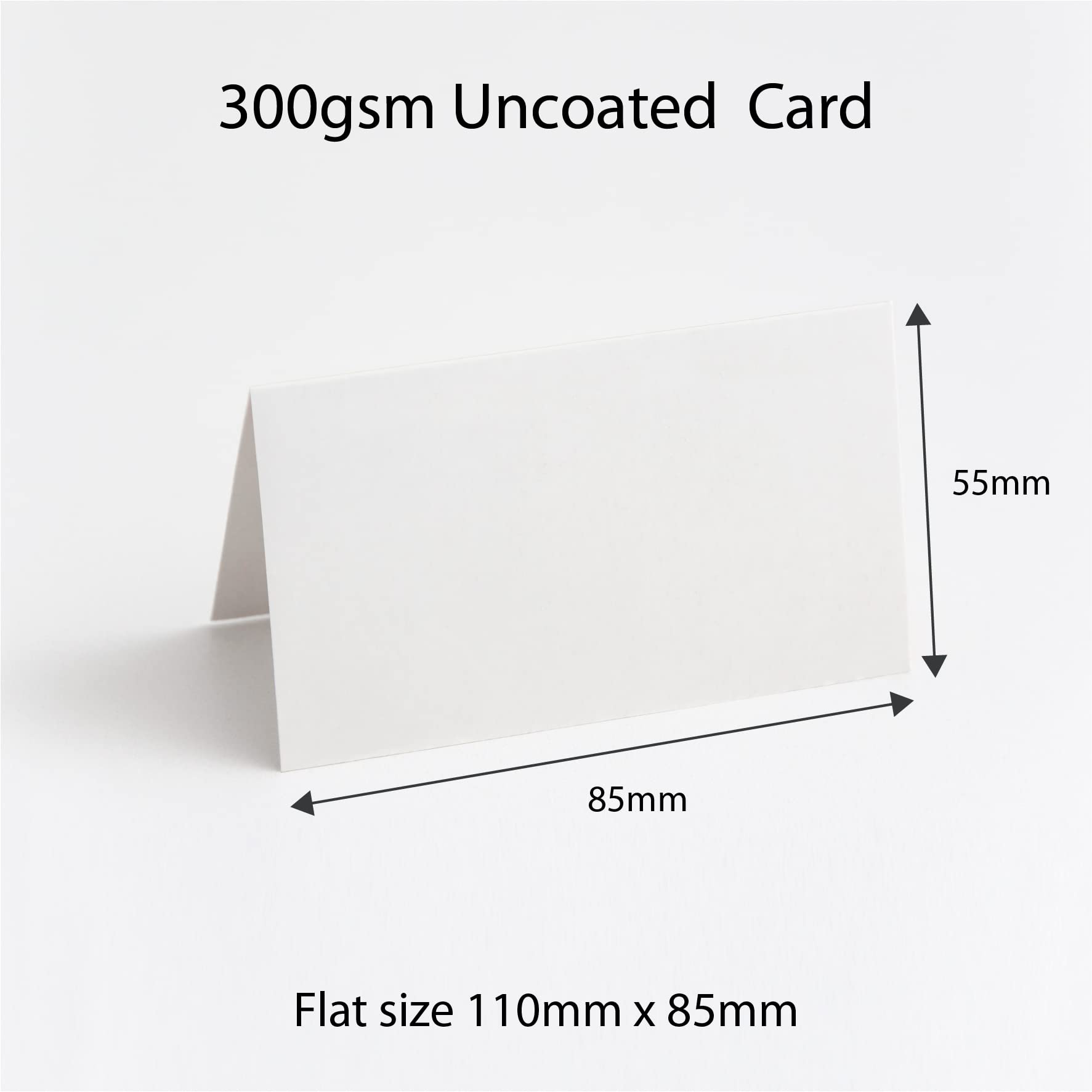 Punkcards - Elegant White Wedding Name Place Cards - 85mm x 55mm Folded Tent Cards (60 Pack) - Perfect for Table Settings, Bridal Showers & Formal Events