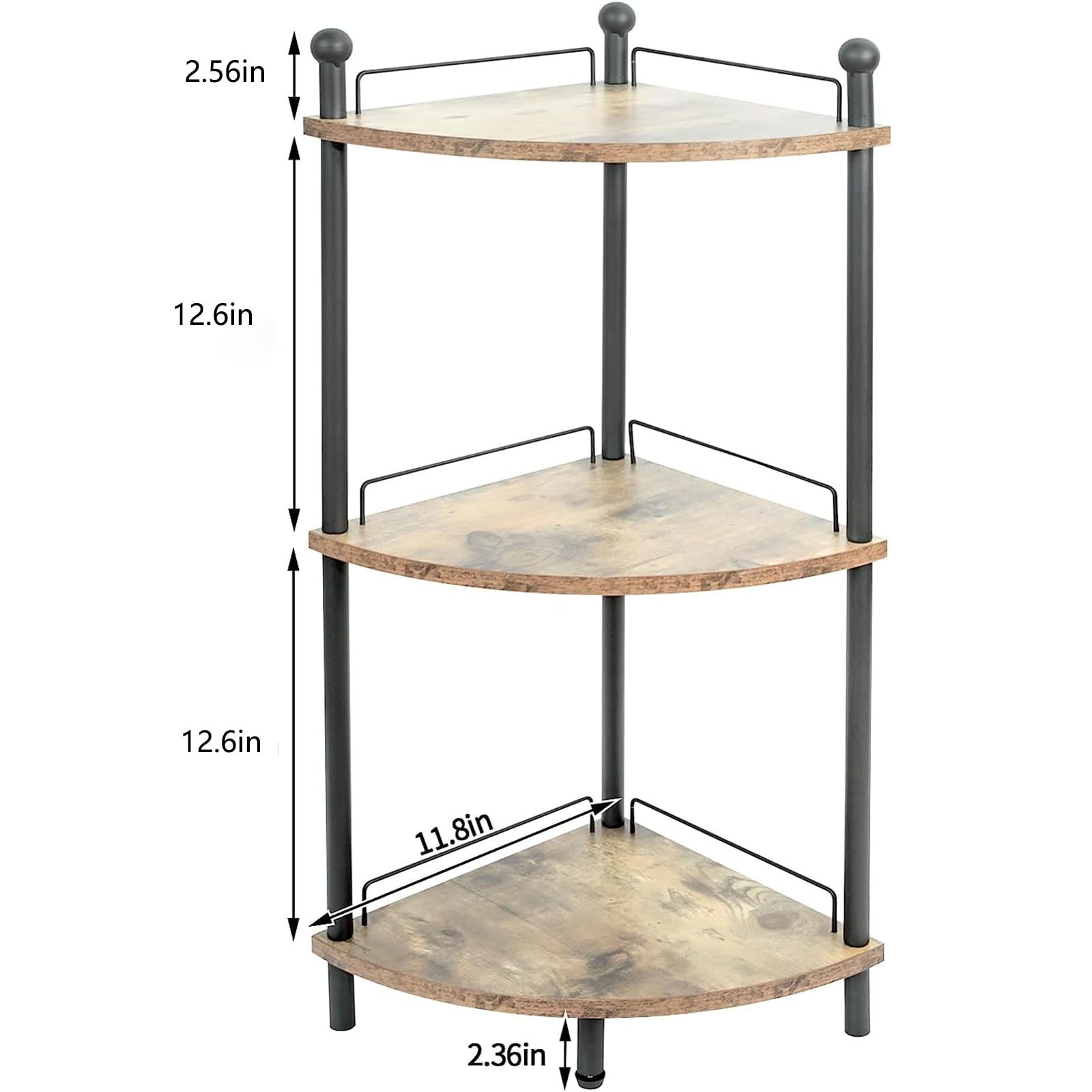 Multipurpose Corner Shelf Stand - Bathroom, Living Room, Bedroom & Kitchen Storage Organizer | Industrial Style Space-Saving Display Rack for Books, Plants & Decor | Perfect for Small Apartments & Compact Spaces