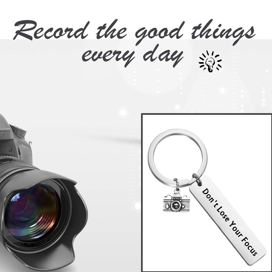 POTIY Camera Keychain Jewelry - Unique Photographer Gift for Camera Lovers, Don't Lose Your Focus Charm - Perfect for Photography Enthusiasts & DSLR Accessories (Great for Camera Bags, Keyrings & Photography Gifts)