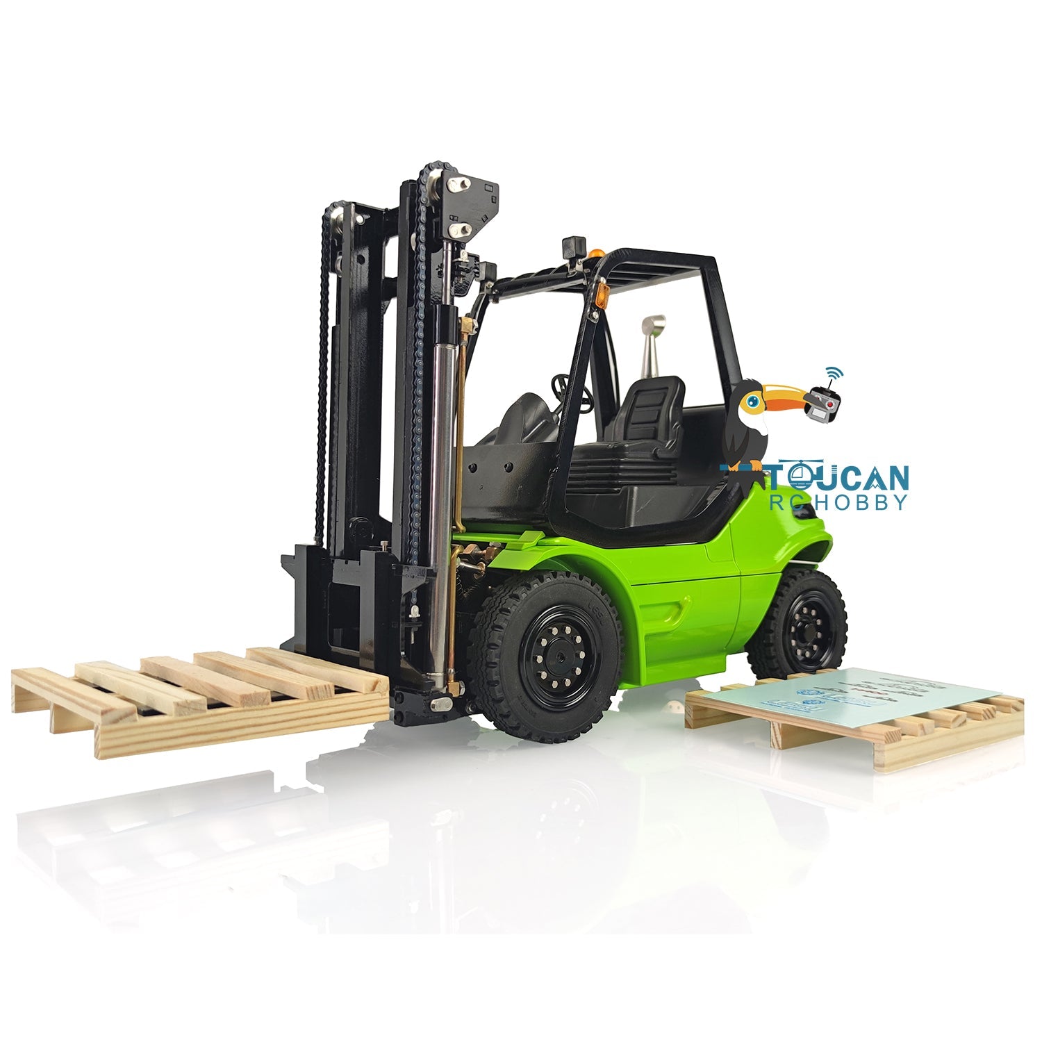1/14 Scale Metal LESU Assembled & Painted RC Forklift Truck - RTR with Light, Sound, Motor, Servo & ESC - Includes Flysky FS Transmitter & Receiver - Perfect for Indoor/Outdoor RC Hobby, Construction Site Play & Collectors Display