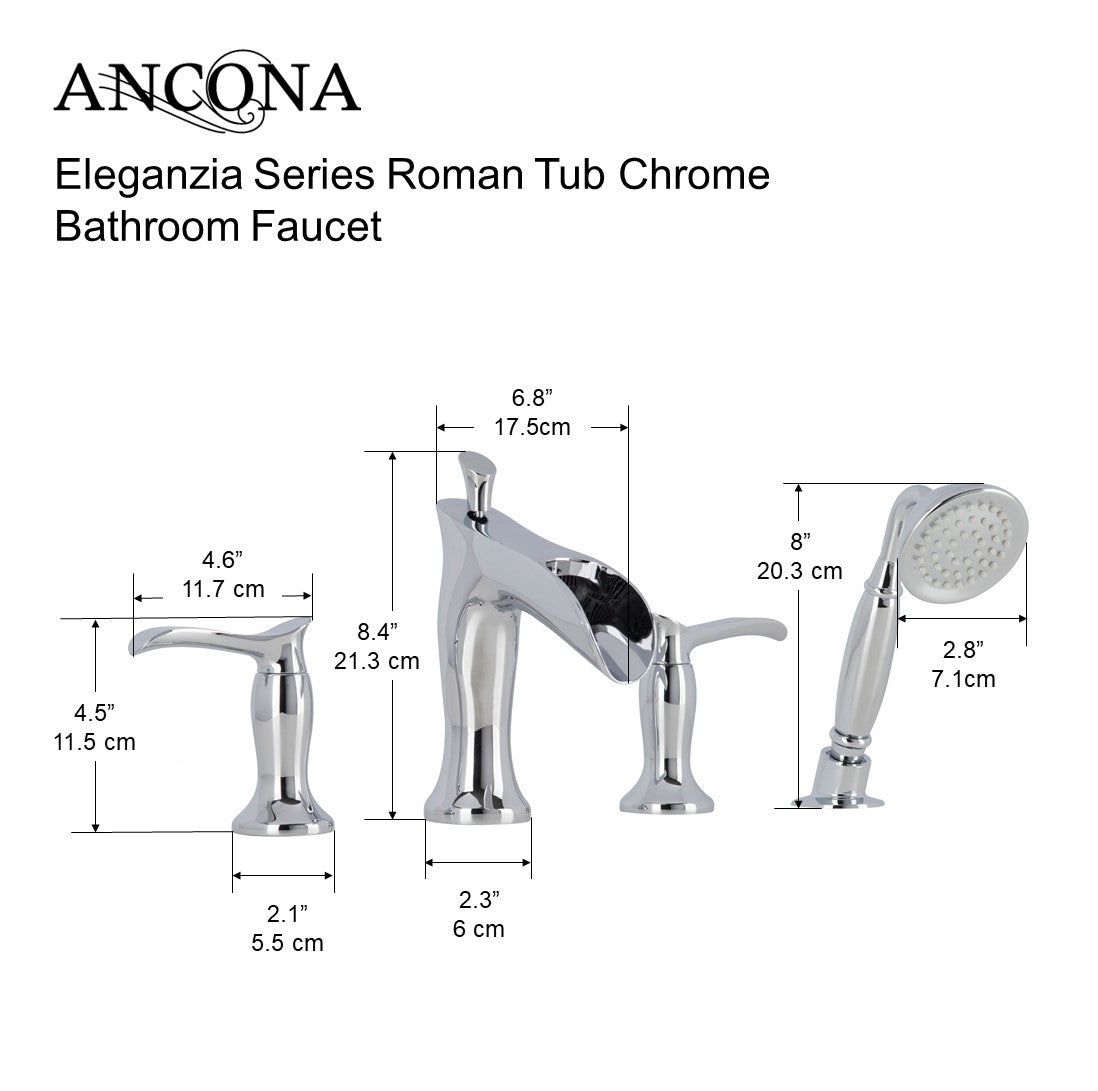Eleganzia Series Roman Tub Chrome Bathroom Faucet - Luxury Vintage Style Bathtub Spout for Classic & Modern Bathrooms | Perfect for Spa, Master Bath, and Hotel Renovations