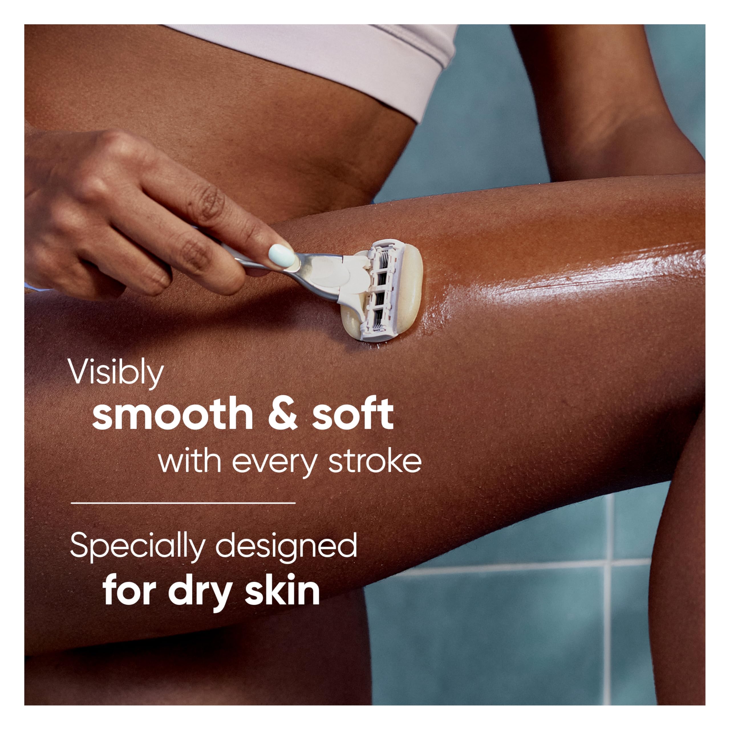 Venus Moistureglide Women's Razor - Reusable Handle with 2 Razor Blade Refills & Shower Holder - Smooth Shaving for Legs, Underarms & Bikini Line - Perfect for Shower, Travel & Everyday Use