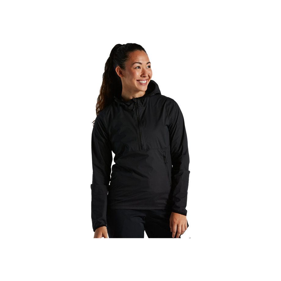 Specialized Women's Trail Series Wind Jacket - Lightweight Water-Resistant Running & Hiking Windbreaker for Outdoor Adventures (Black)