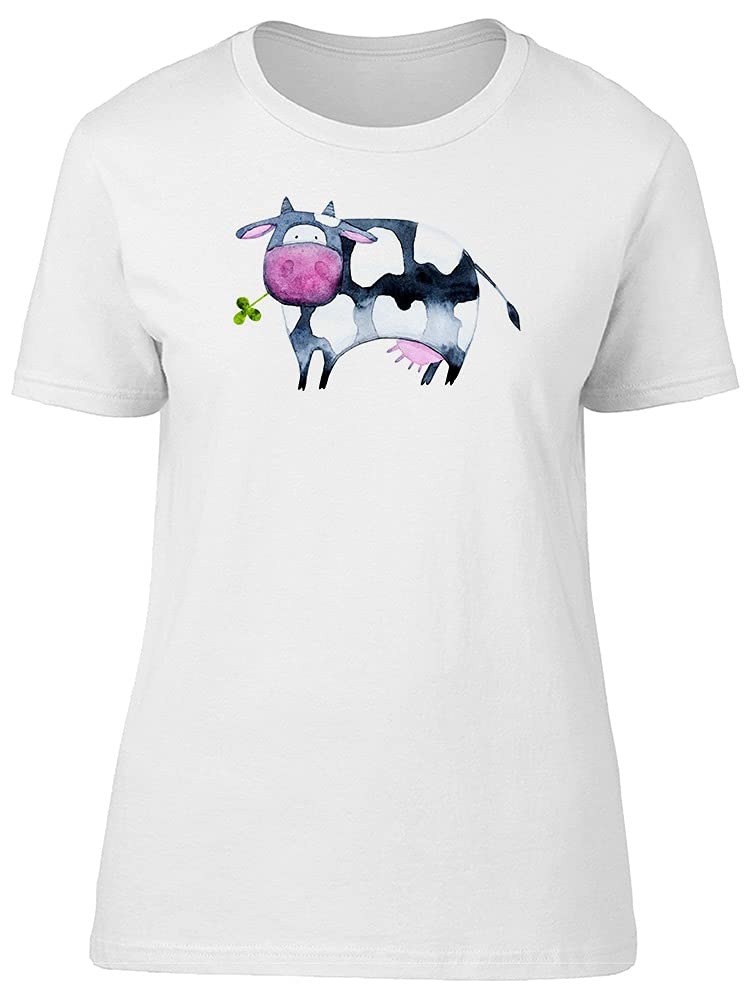 Smartprints Cool Black Watercolor Cow Print T-Shirt for Women | Soft Cotton Casual Tee | Perfect for Summer Outfits, Streetwear & Graphic Tee Lovers