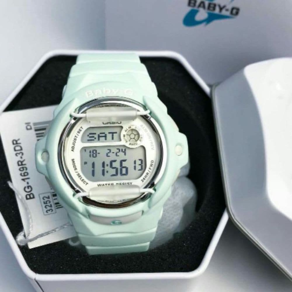 CASIO BABY-G BG-169R-3DR Digital Sport Watch for Women - Blue Resin Strap, Shock Resistant, Water Resistant - Perfect for Running, Swimming & Outdoor Activities