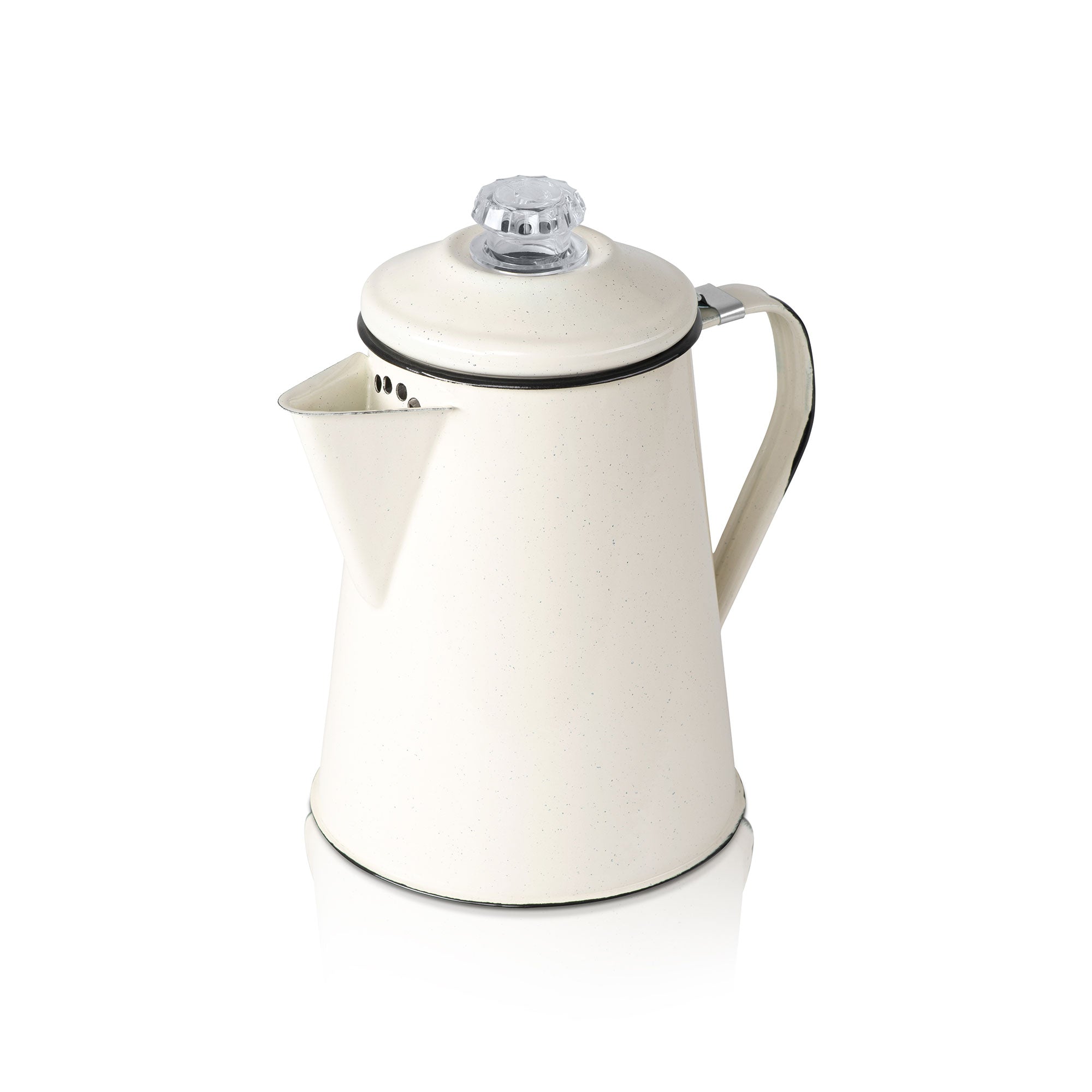2 Qt Enamelware Percolator Coffee Pot - Vintage Style Stovetop Brewer for Camping, Picnics & Home Use