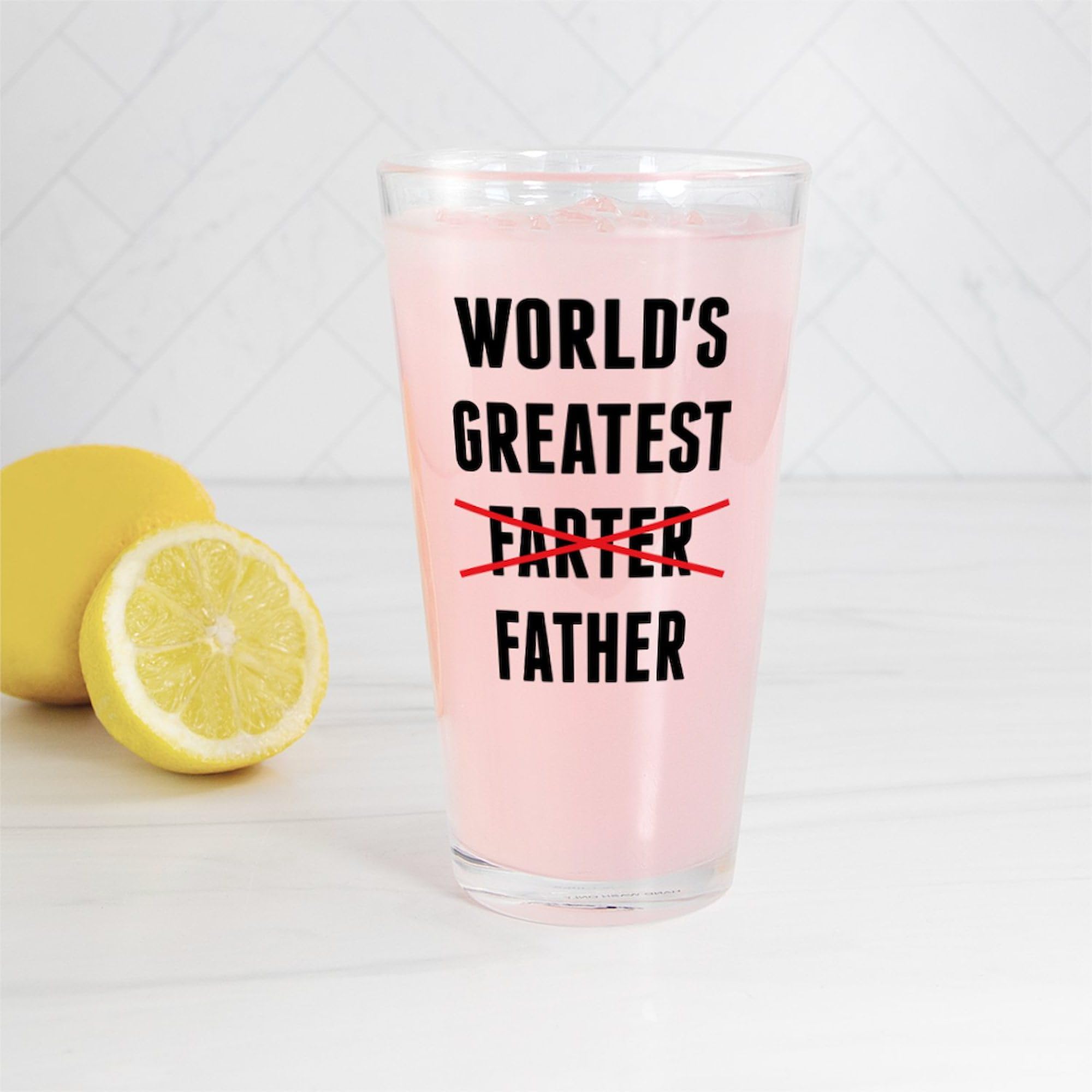 World's Best Father Funny Drinking Glass - 16 oz Pint Glass for Beer, Gifts & Humor | Perfect for Father's Day, Gag Gifts & Parties