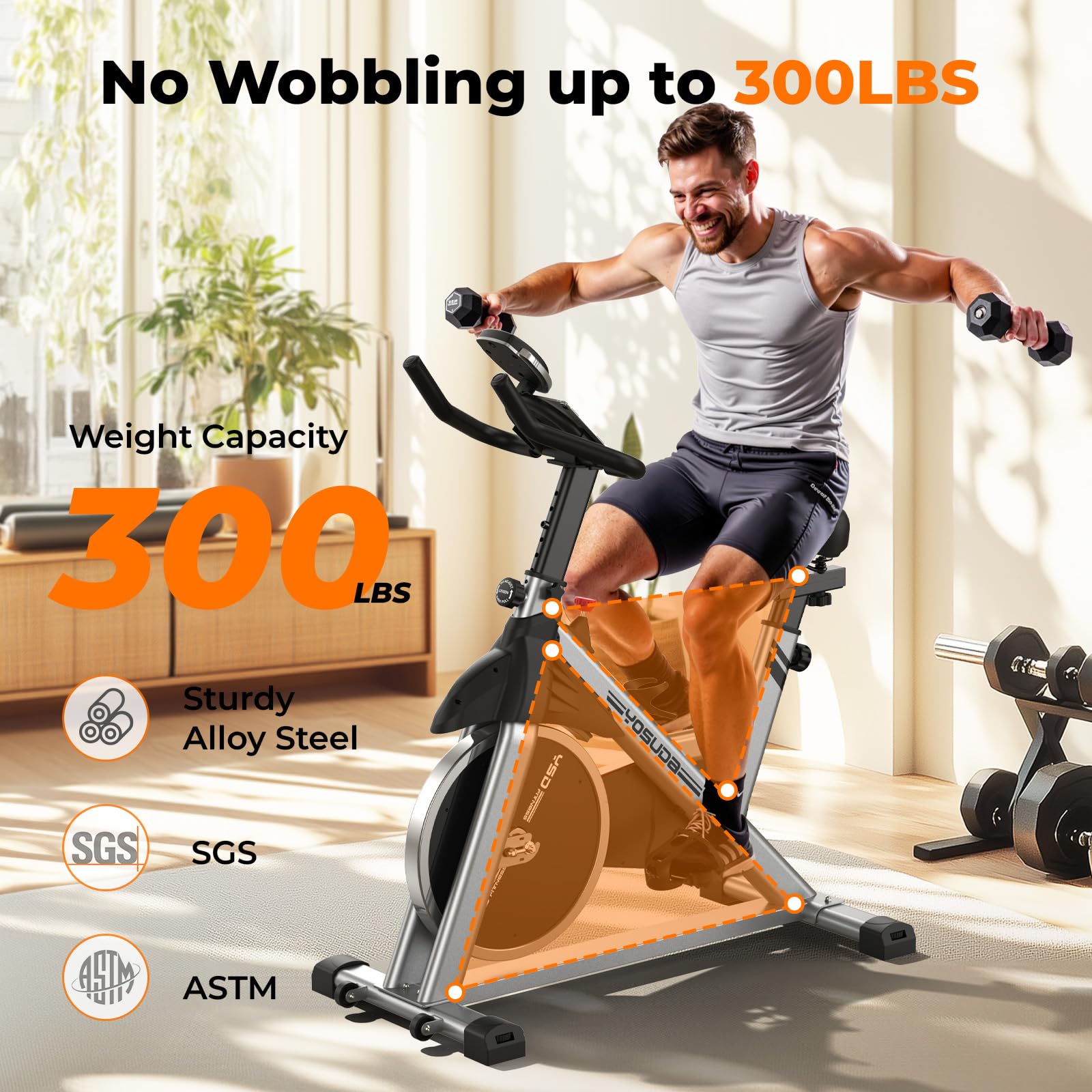 YOSUDA Magnetic Resistance Indoor Cycling Bike with Tablet Holder & Comfortable Seat Cushion - Quiet Brake System for Home Gym Workouts | Perfect for Cardio Training, Weight Loss & Apartment Fitness