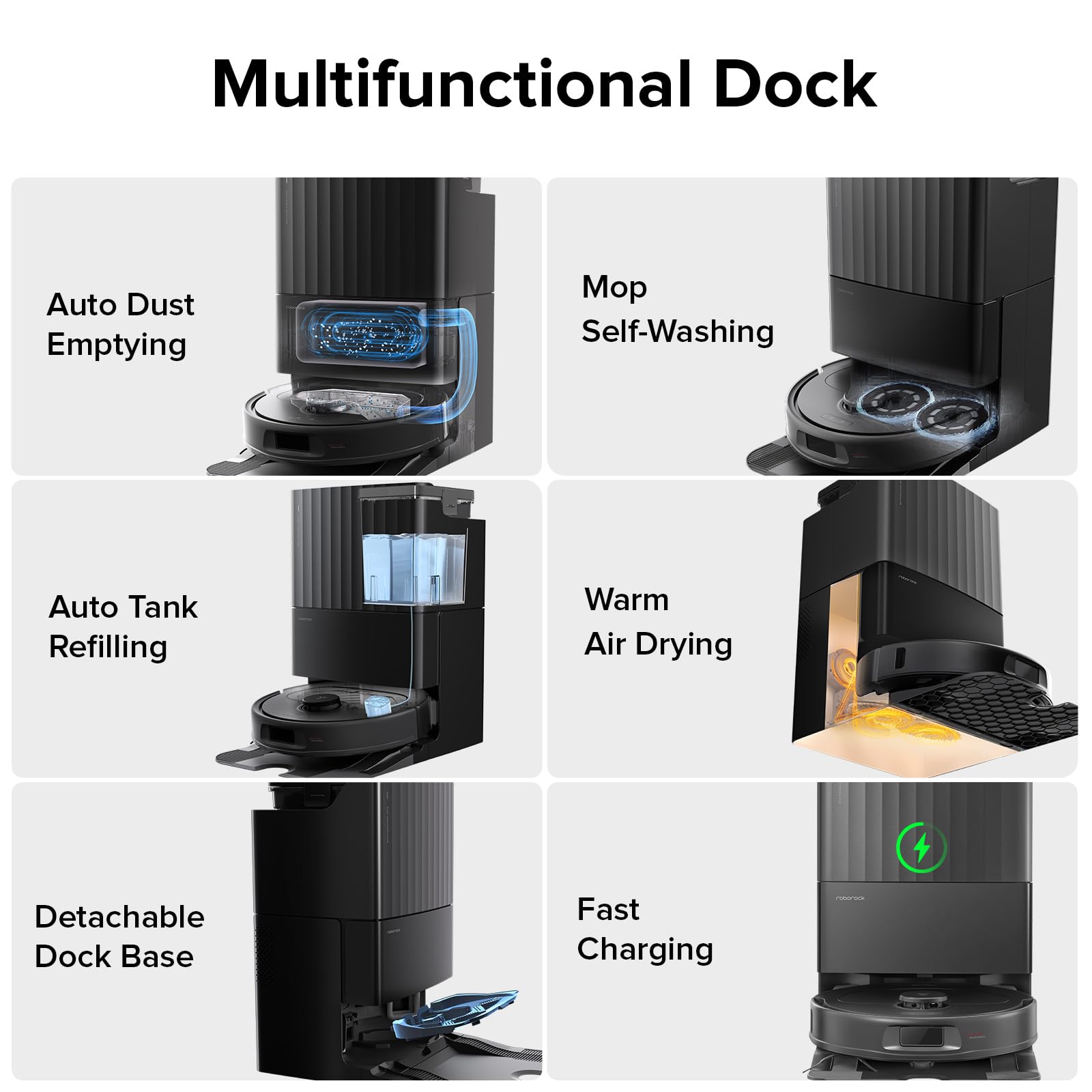 Roborock Qrevo Plus Robot Vacuum and Mop - Self-Emptying with Auto Mop Washing & Drying, 7000Pa Strong Suction, FlexiArm Edge Cleaning, Smart Obstacle Avoidance - Perfect for Hardwood Floors & Pet Hair Cleaning