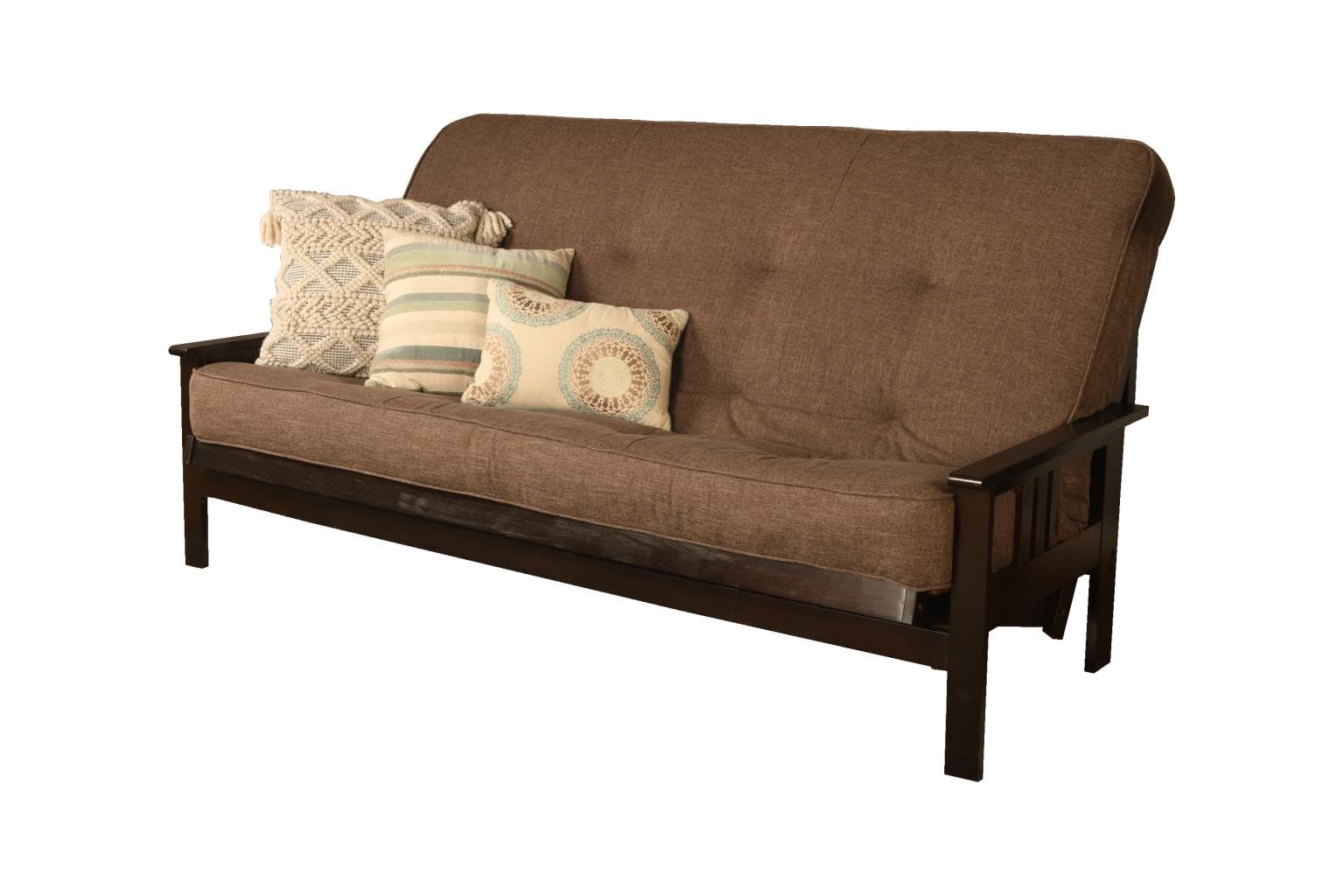 Premium Queen Size Futon Mattress Cover - Soft Linen Cocoa Brown with Zipper - Kodiak Styles Luxury Protection for Couches, Daybeds & Guest Rooms
