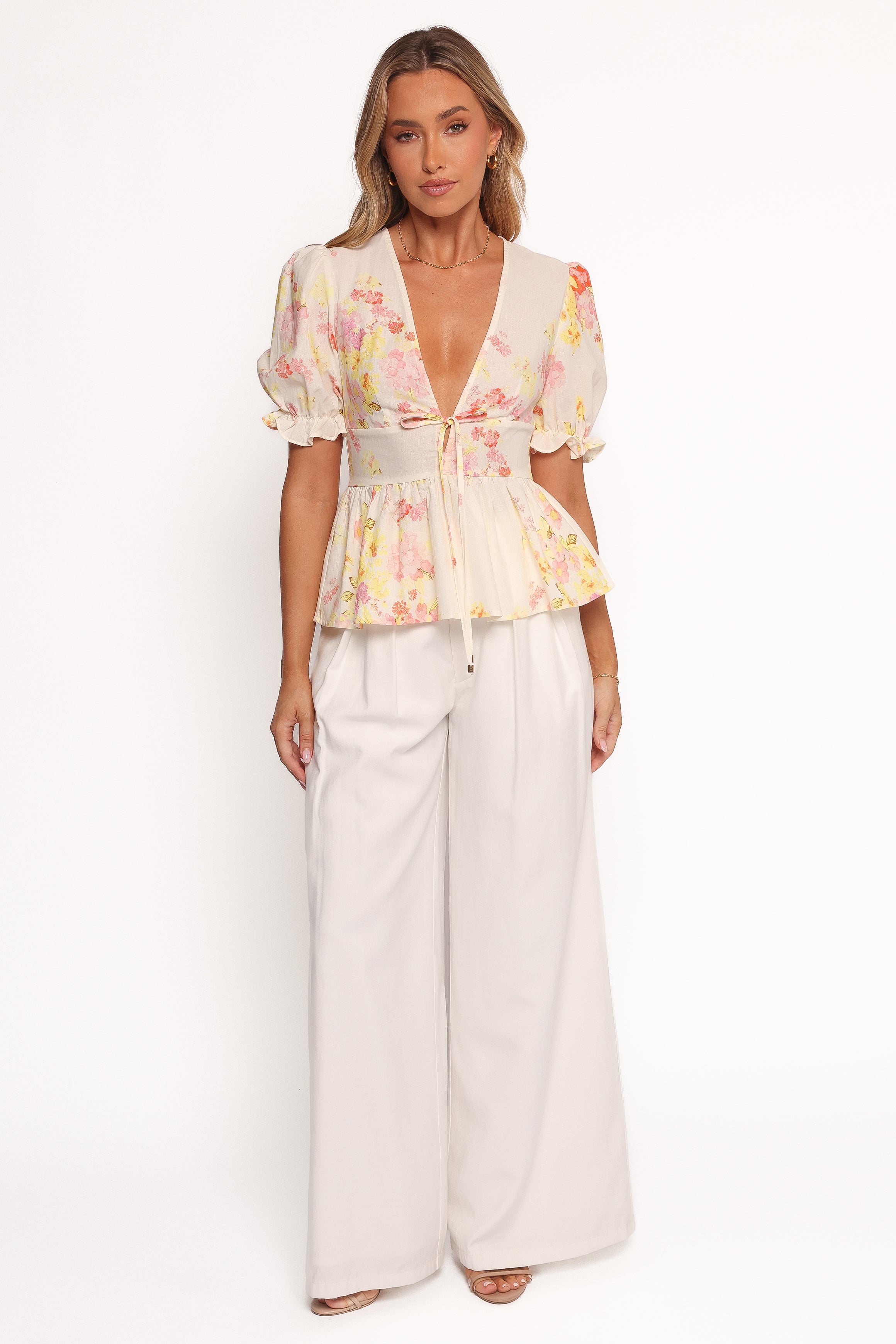 Duchess Top - Pink Floral Print Women's Blouse | Elegant & Feminine for Parties, Dates & Office Wear