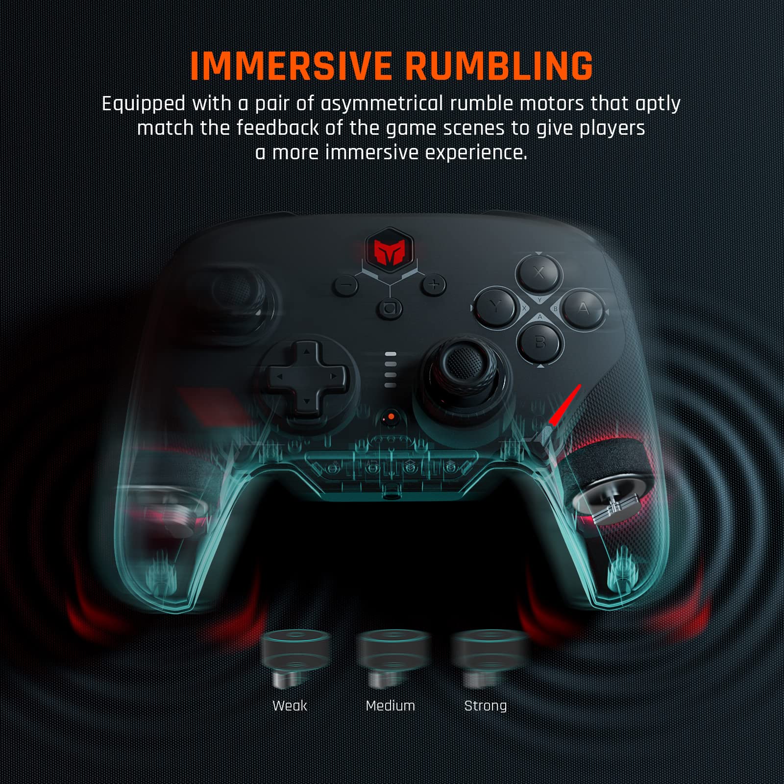Wireless PC Gaming Controller with Custom Buttons, 6-Axis Gyro, Dual Shock, Macro & Turbo - Bluetooth Gamepad for Windows 10, Android, iOS, PC - Perfect for FPS, RPG & Racing Games
