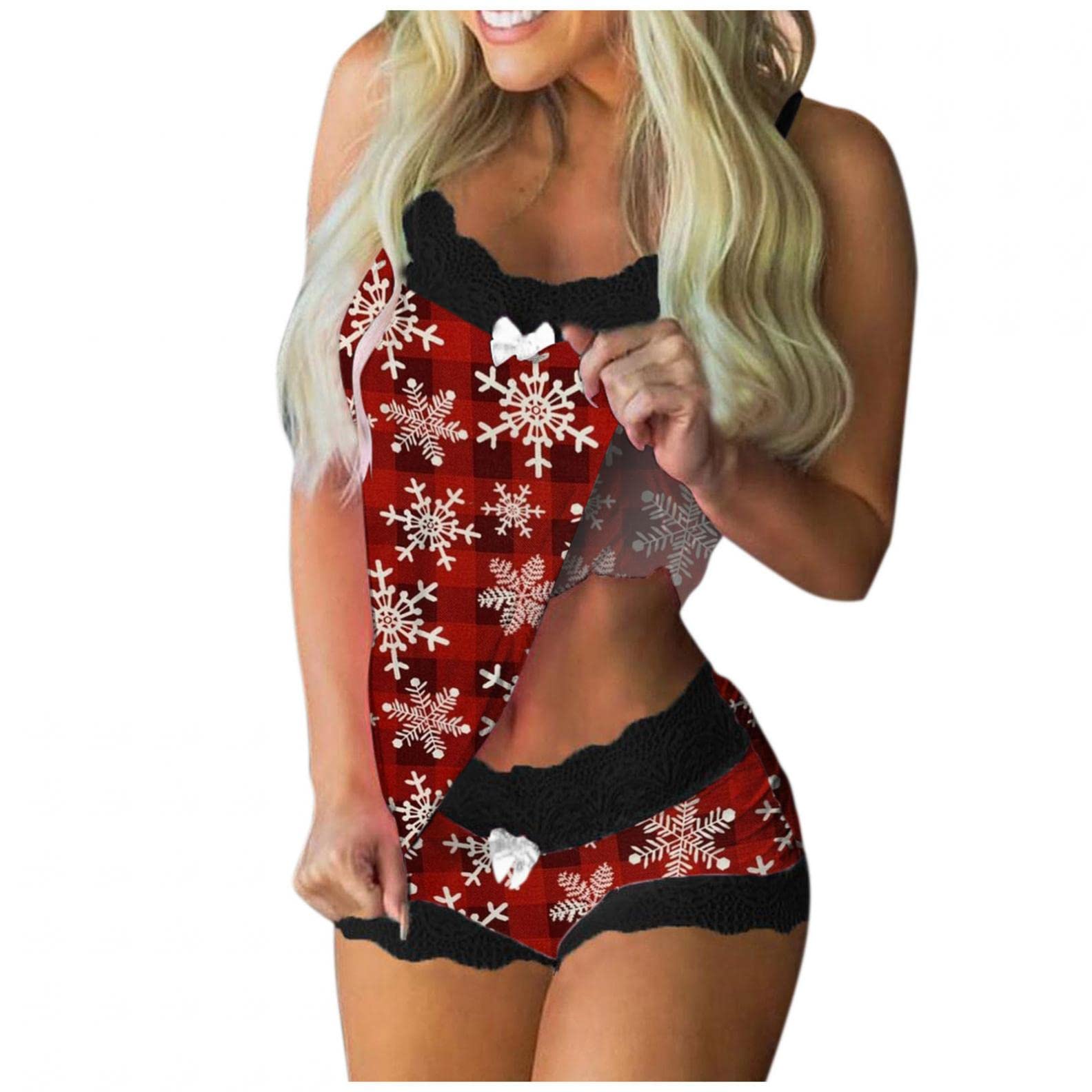 Sexy Lace Teddy Babydoll Lingerie Set for Women - 2 Piece Lace Underwear & Pajama Set for Romantic Nights & Special Occasions