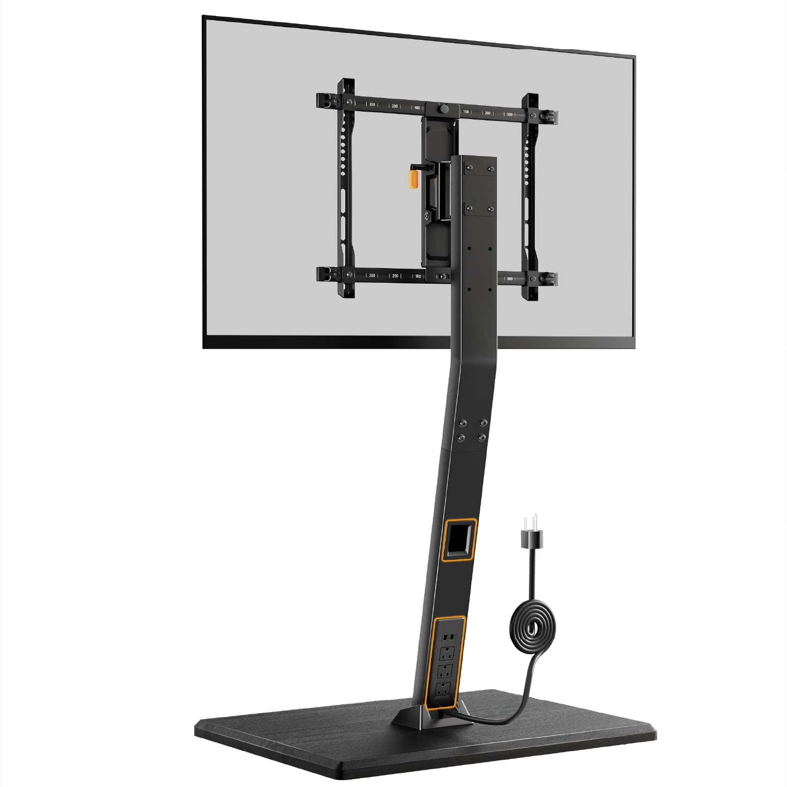 Perlegear Rolling TV Stand with Power Outlet - Adjustable Height Mobile TV Cart for 30-60 Inch TVs, 88 lbs Capacity, Tilt & Swivel Base with Hidden Casters, Max VESA 400x400mm (PGTVMC20) - Perfect for Living Rooms, Bedrooms, and Home Theaters