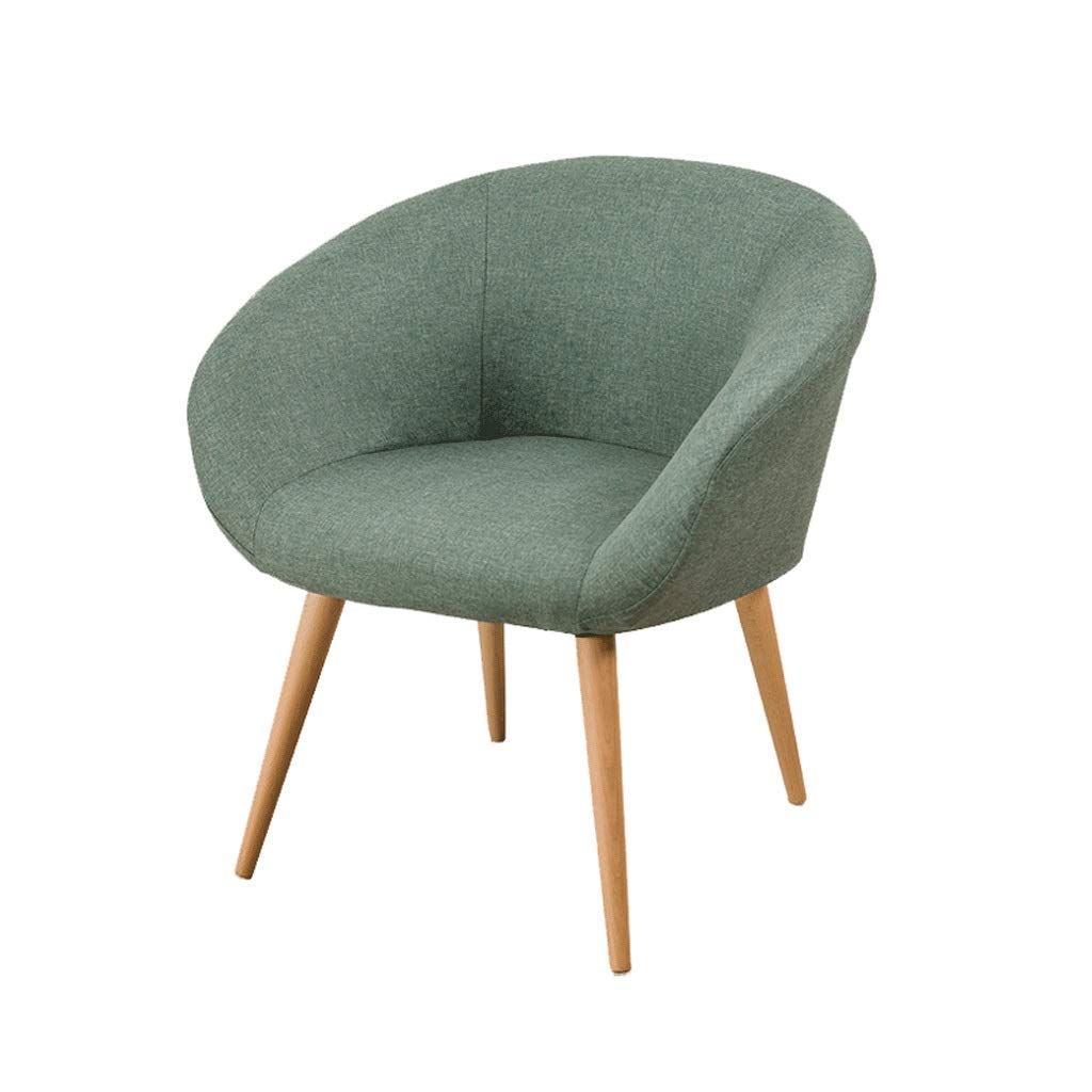 Green Upholstered Dining Chair - Comfortable Sofa Chair for Cafe, Bar, Restaurant & Home Office - Ergonomic Desk Chair with Backrest for Computer Work, Dressing Table & Business Reception Areas