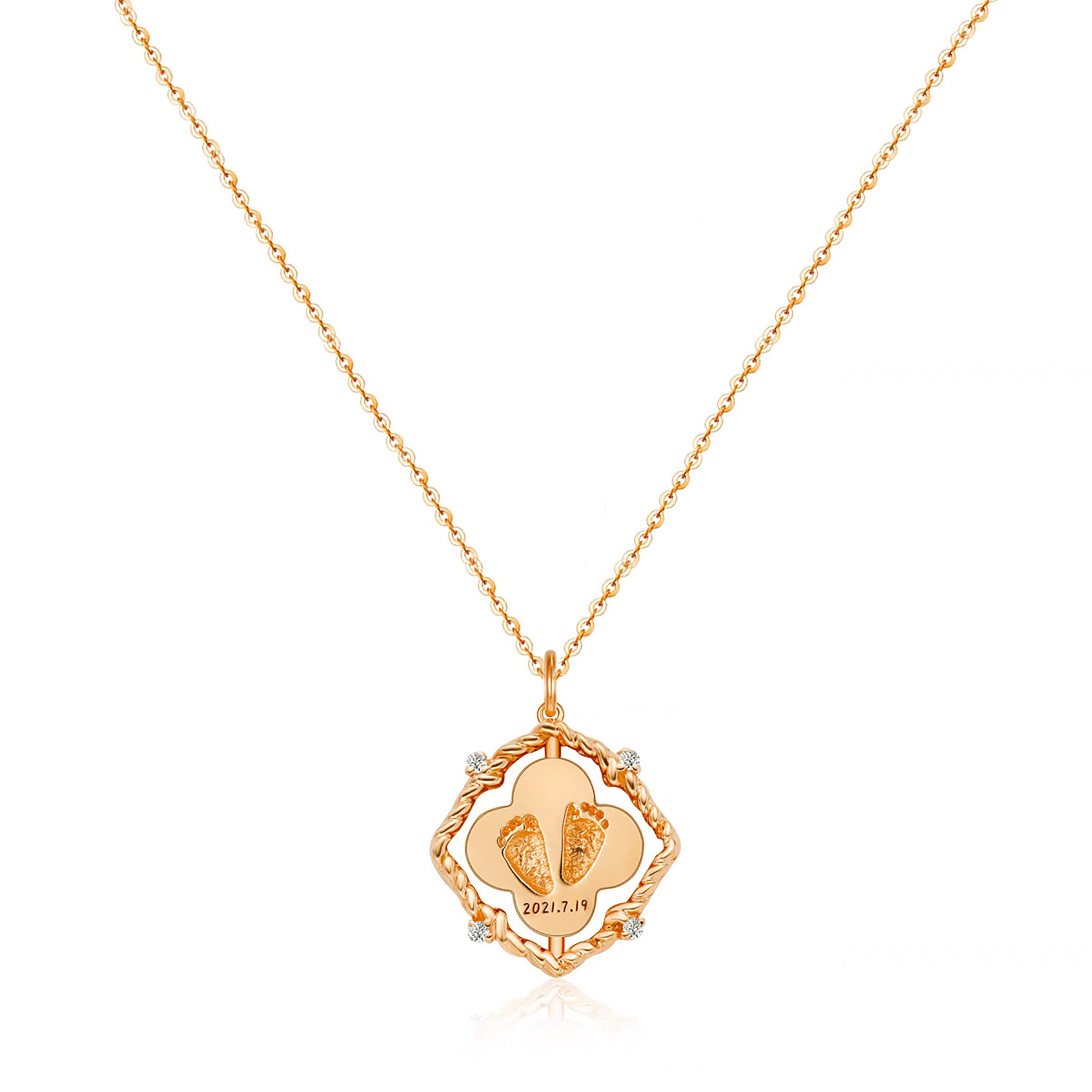 Solid Gold Baby Footprint Necklace - Personalized Keepsake Jewelry for Moms - Perfect for Mother's Day, Baby Showers & Newborn Gifts