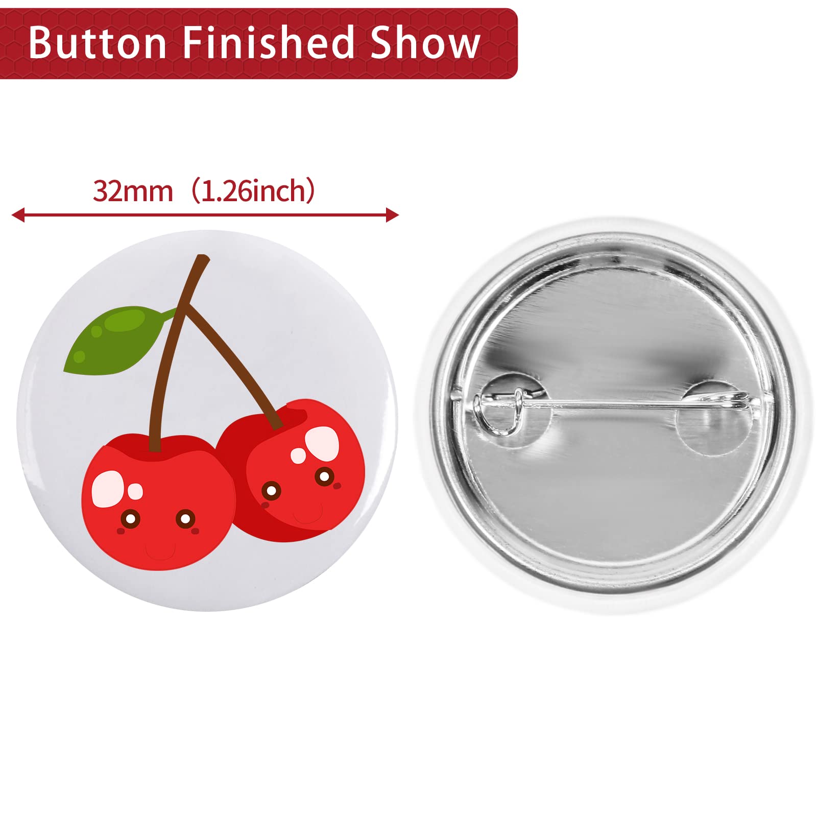 200 Pcs 32mm (1.26 Inch) Button Maker Kit - Metal Blank Buttons, Pin Badge Parts with Blank Paper - DIY Button Press Supplies for Crafts, Events & Promotions - Perfect for Custom Pins, Fundraisers & Party Favors