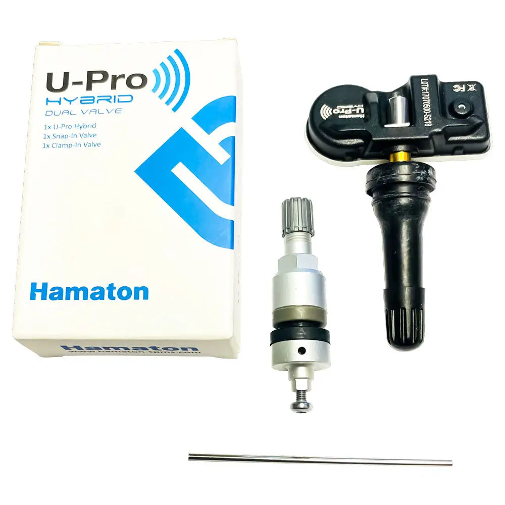 Hamaton U Pro Programmable TPMS Sensor with Dual Valve (315MHz) - Tire Pressure Monitoring System for Cars, Trucks & SUVs - Easy Installation & Reliable Performance