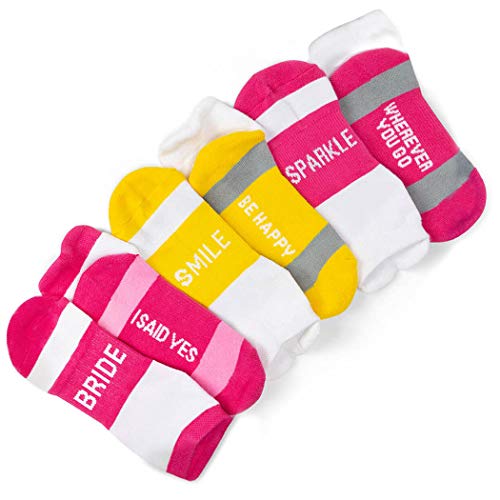 ChalkTalkSPORTS Wedding Message Socks - Funny Bridal Party Gifts for Bride & Bridesmaids - Perfect for Bachelorette Parties, Bridal Showers & Wedding Day Fun