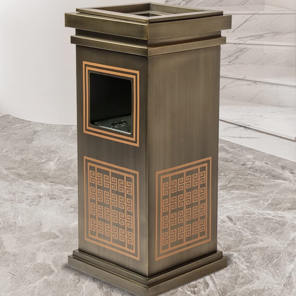 Stainless Steel Trash Can with Ashtray - Moisture Proof for Hotels & Elevators