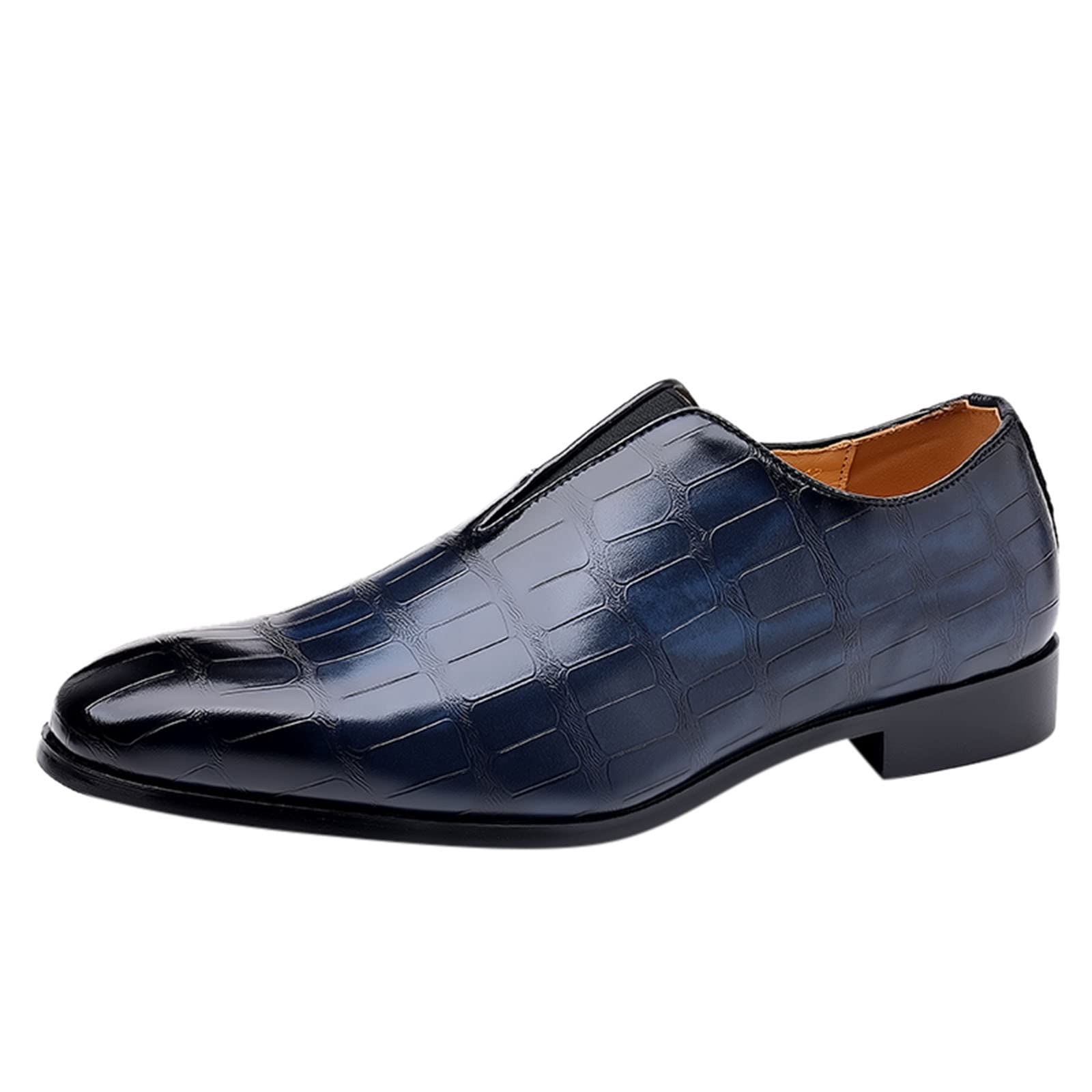 Comfortable Men's Dress Shoes - Classic Slip-On PU Leather Oxford Shoes for Business & Casual Wear | Breathable Mesh Design for All-Day Comfort | Perfect for Office, Weddings & Formal Events