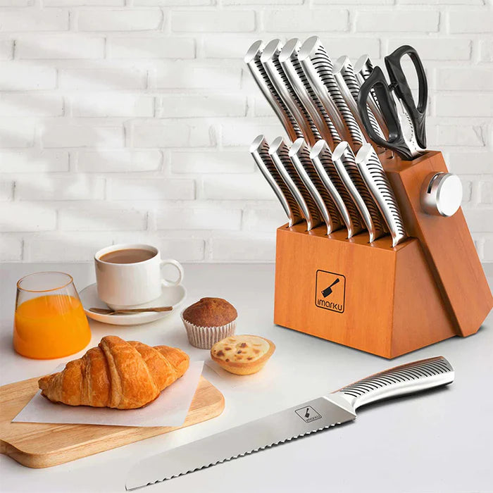 Premium Stainless Steel Cookware Set with 14-Piece Knife Set - Professional Kitchen Essentials for Cooking, Baking & Meal Prep - Perfect for Home Chefs & Culinary Enthusiasts