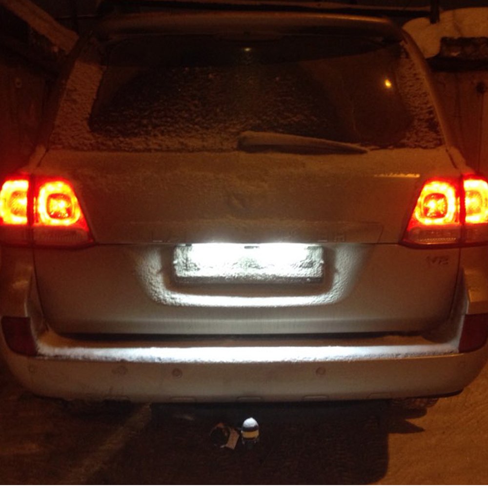 Premium LED White Rear License Plate Light - Error-Free Car Styling for Toyota Land Cruiser 120 Prado, Land Cruiser 200 & Lexus GX470 - Bright Illumination for Night Driving & Enhanced Vehicle Appearance