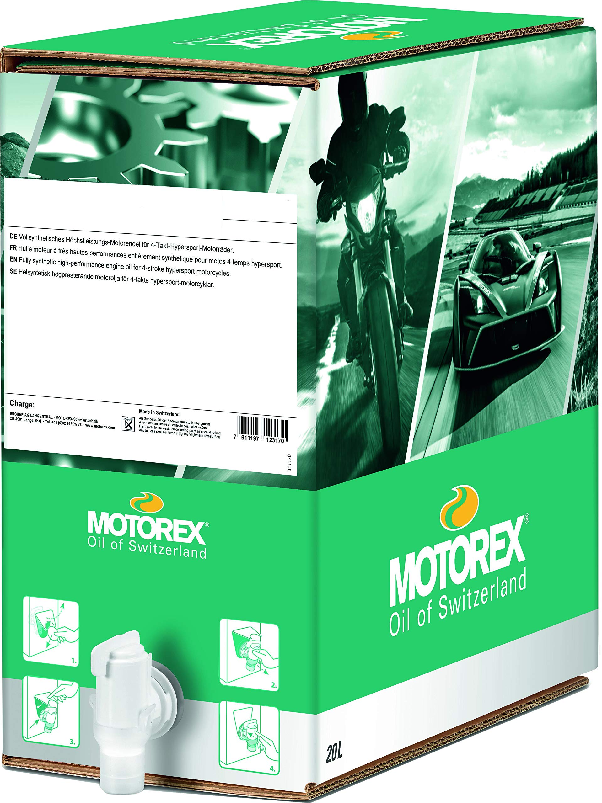 Motorex 196065 Cross Power 4T Motorcycle Oil - 5W40 Synthetic Engine Oil (5.3 Gallon) for Dirt Bikes, ATVs & Off-Road Vehicles - High Performance 4-Stroke Engine Lubricant