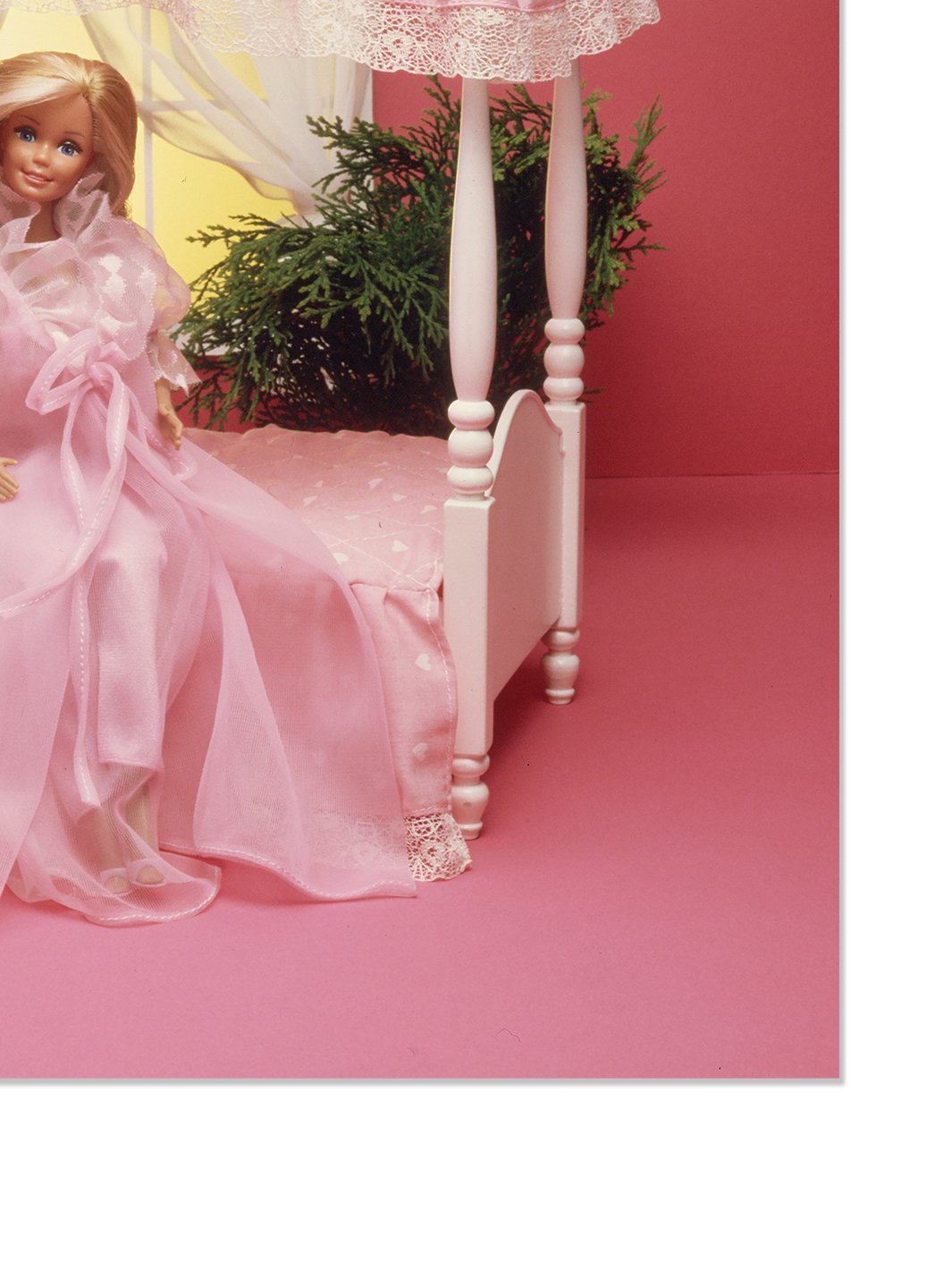 Barbie™ Dream Bed on Acrylic - Pink Doll Bed with Canopy for 12