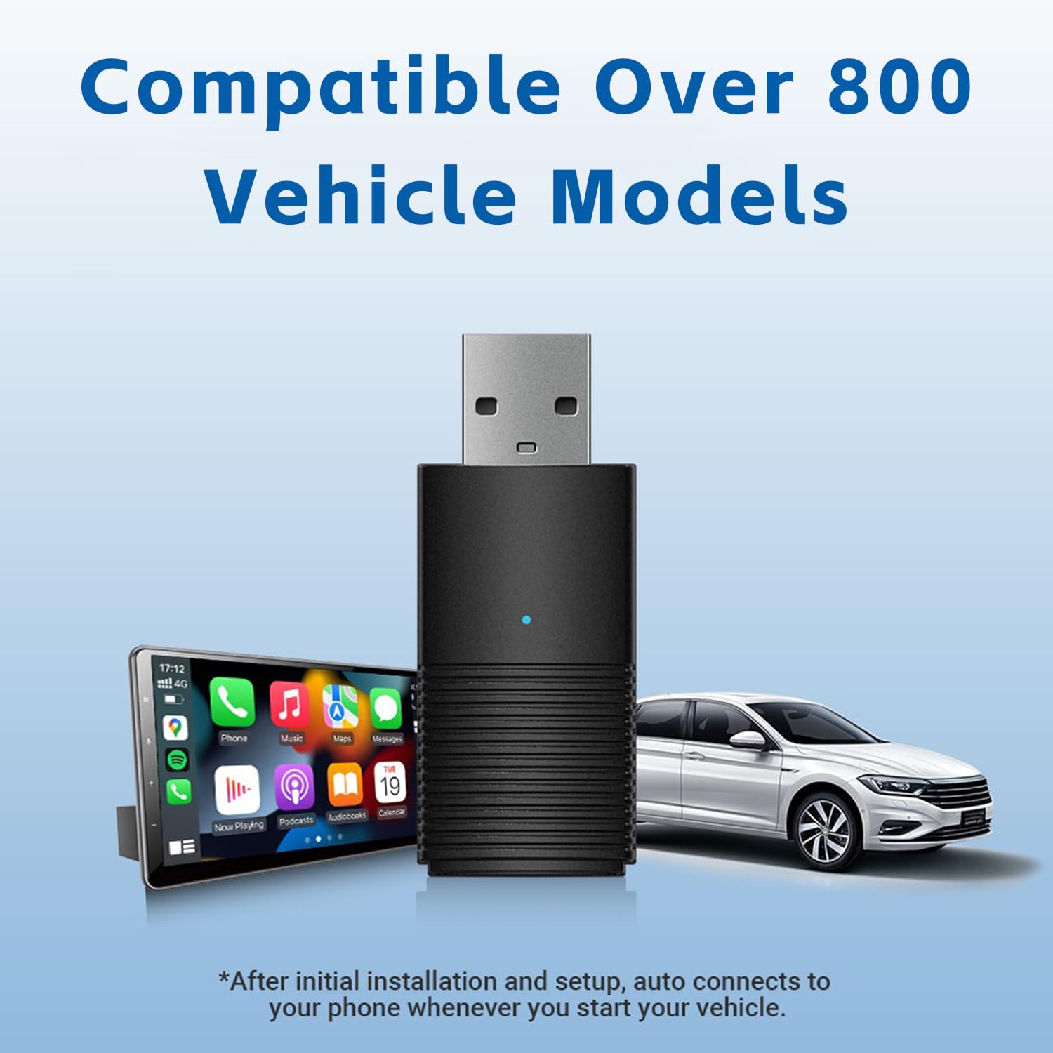 Wireless CarPlay Adapter for iPhone - Convert Wired to Wireless CarPlay Instantly - Mini USB C CarPlay Dongle Compatible with iOS 10+ - Perfect for Commuting, Road Trips & Hands-Free Driving