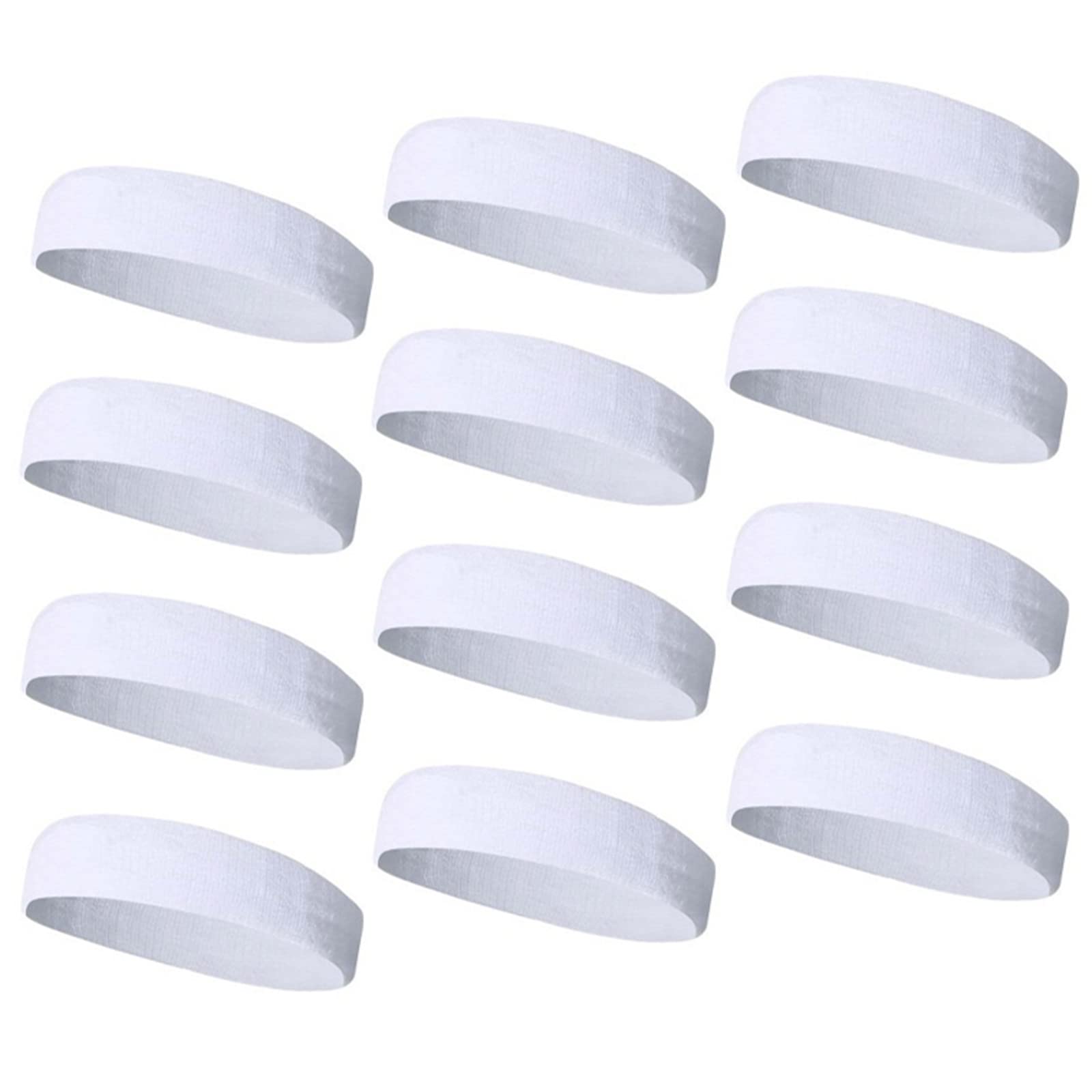 TopTie 12 Pack Sweat Headbands for Women & Men - Moisture Wicking Sports Headbands, Soft Cotton Terry Athletic Headbands for Running, Yoga, Workout & Gym - Non-Slip Fitness Accessories