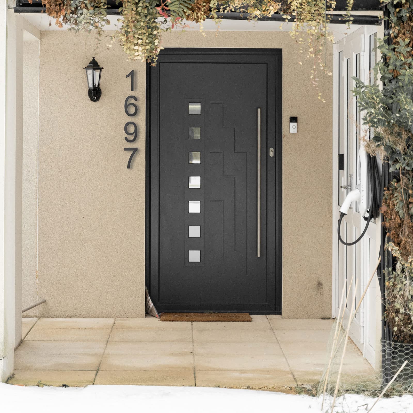 DEWEL 8 Inch Modern Floating House Numbers - Black Outdoor Address Plaque for Enhanced 911 Visibility with Installation Kit (Number 3) | Perfect for Mailbox, Front Door & Curb Appeal