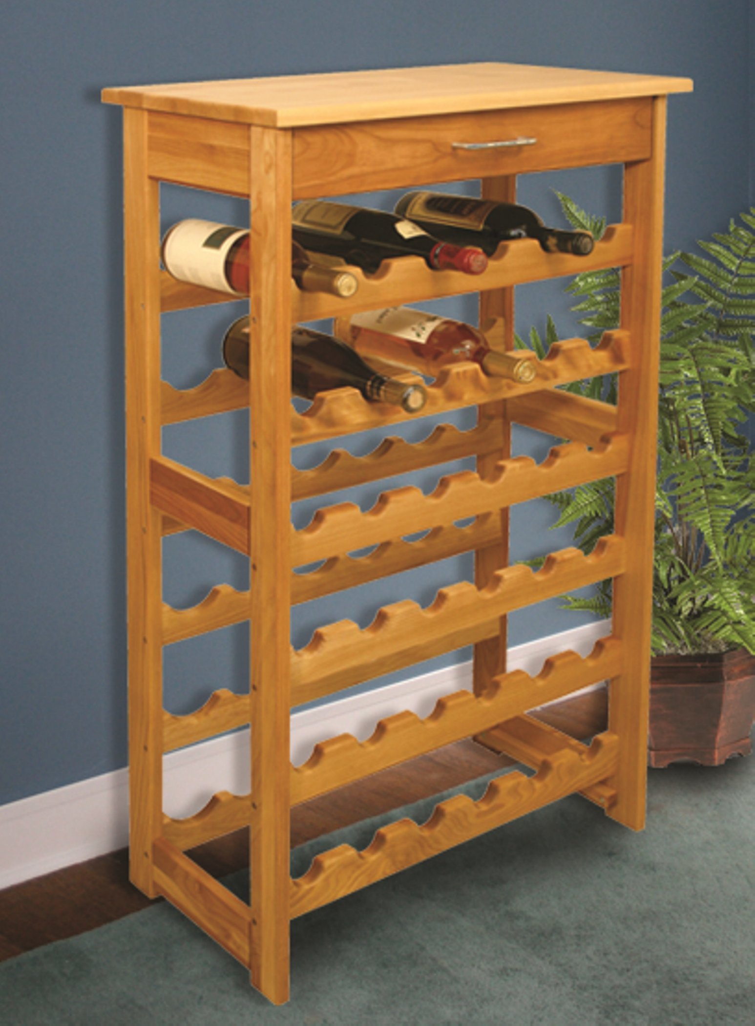 Catskill Craftsmen 36 Bottle Wooden Wine Rack - Sturdy Storage for Wine Bottles, Perfect for Home Bar, Kitchen, or Cellar Organization