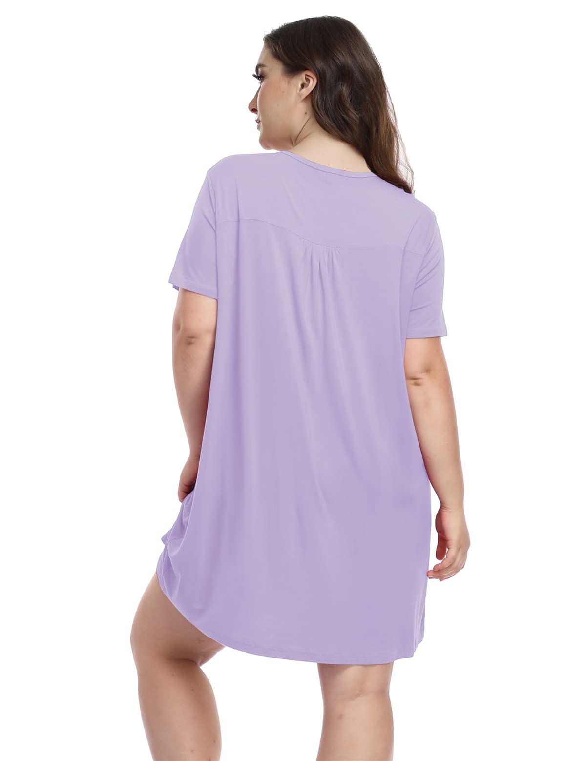 MissNina Women's Plus Size Nightgown - Soft V-Neck Modal Sleepwear for Women, Comfortable Sleep Dress & Night Shirt - Perfect for Lounge, Bedtime & Relaxing at Home