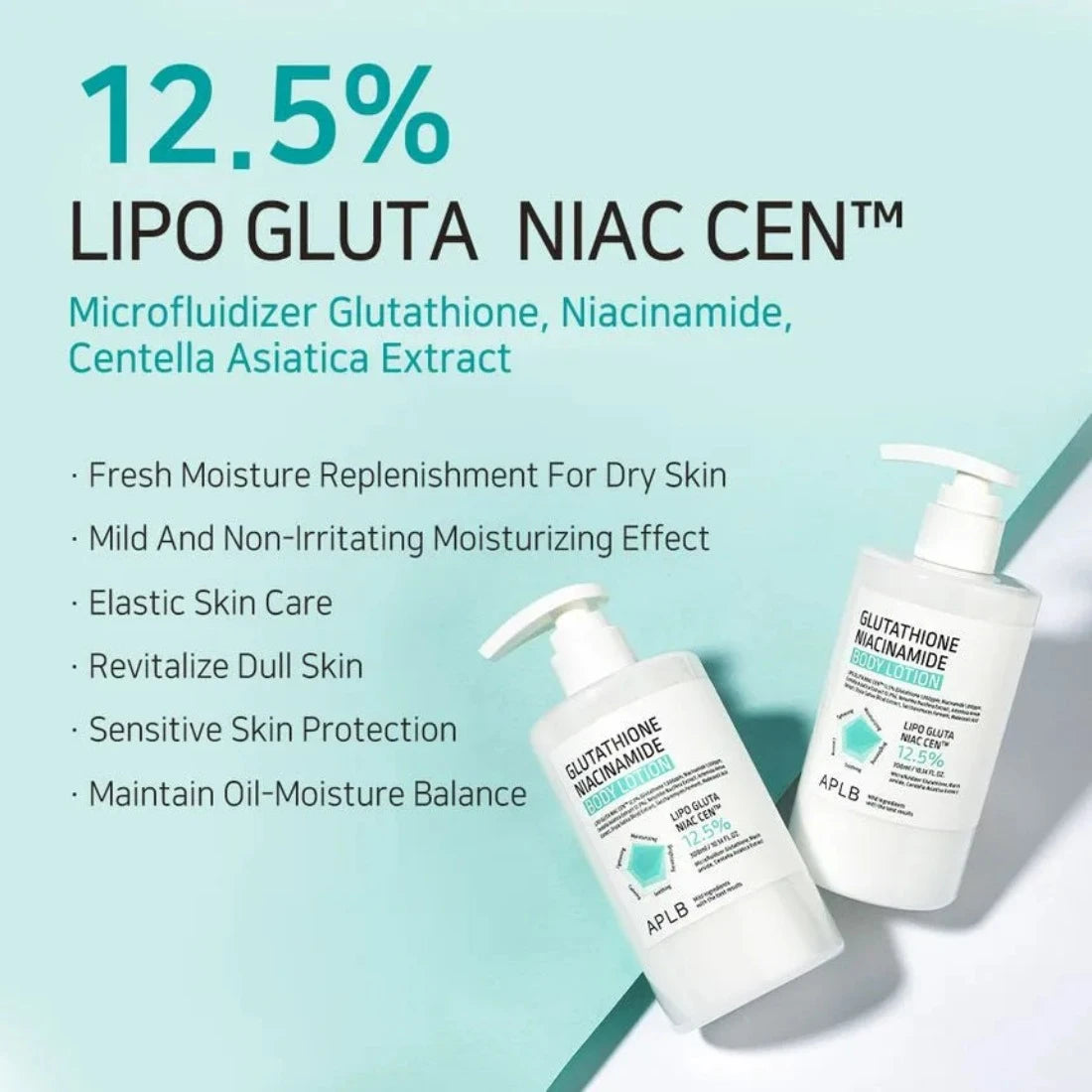 APLB Glutathione & Niacinamide Body Lotion 300ml - Brightening & Hydrating Skin Care for Face & Body - Perfect for Daily Moisturizing & Evening Skin Tone