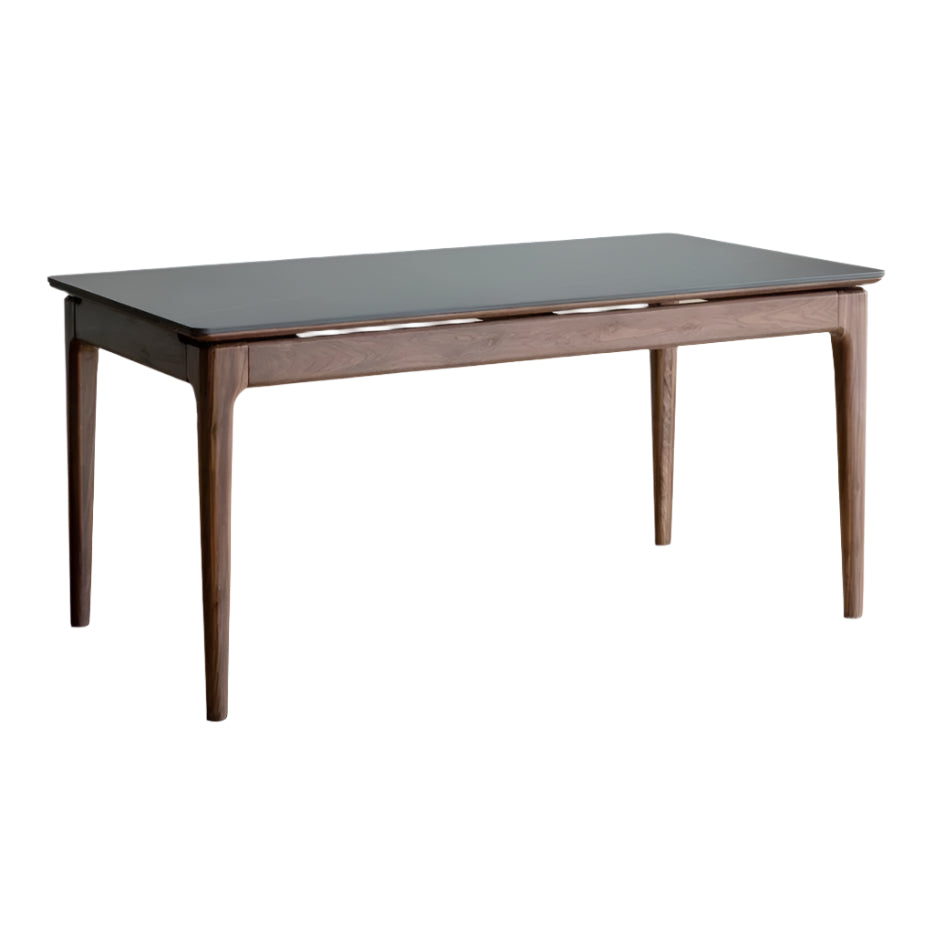 62.9x33.4x29.9 inch / 160x85x76.5 cm/ Rich Dark Walnut Color top Black color / rock board dining table