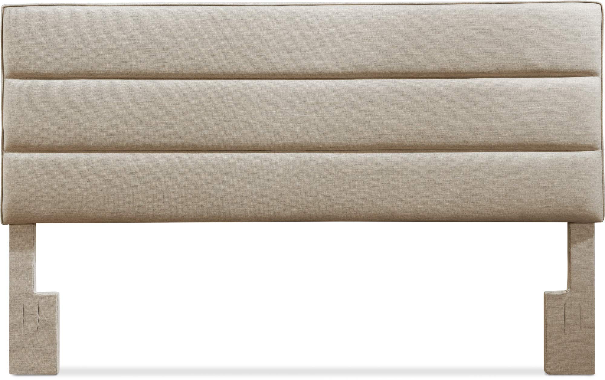 Serta Palisades Collection King Size Upholstered Padded Headboard - Modern Tufted Design with Soft Linen-Textured Fabric in Beige | Perfect for Master Bedroom, Guest Room & Home Decor