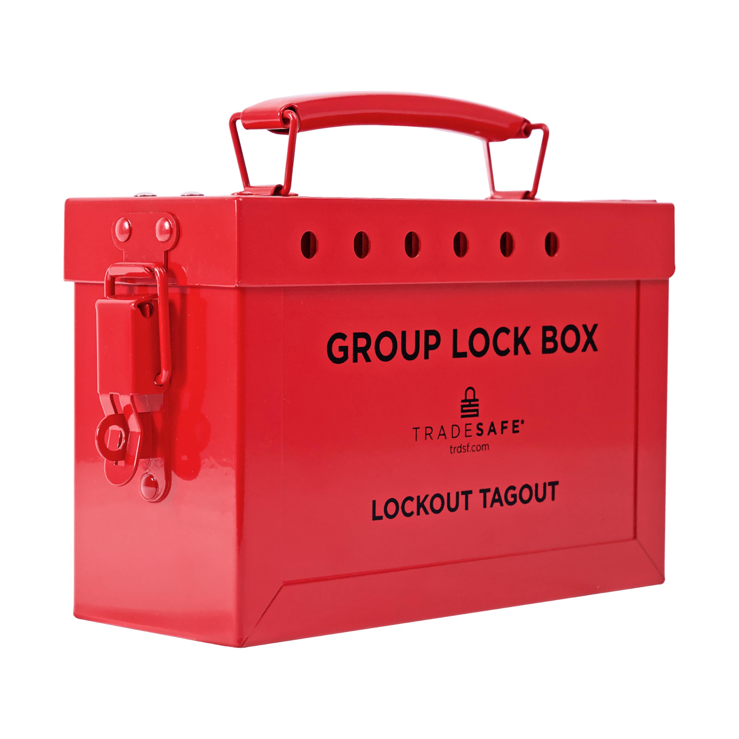 TRADESAFE Lockout Tagout Group Lock Box - Heavy Duty 18 Gauge Steel LOTO Safety Box for OSHA Compliance | Secure Equipment Isolation | Perfect for Industrial Safety, Construction Sites & Facility Maintenance Teams