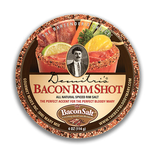 Demitri's 4 oz. Bacon Flavored Bloody Mary Rim Salt - Perfect for Cocktail Garnishing, Bloody Mary Mix, and Party Drink Decorations