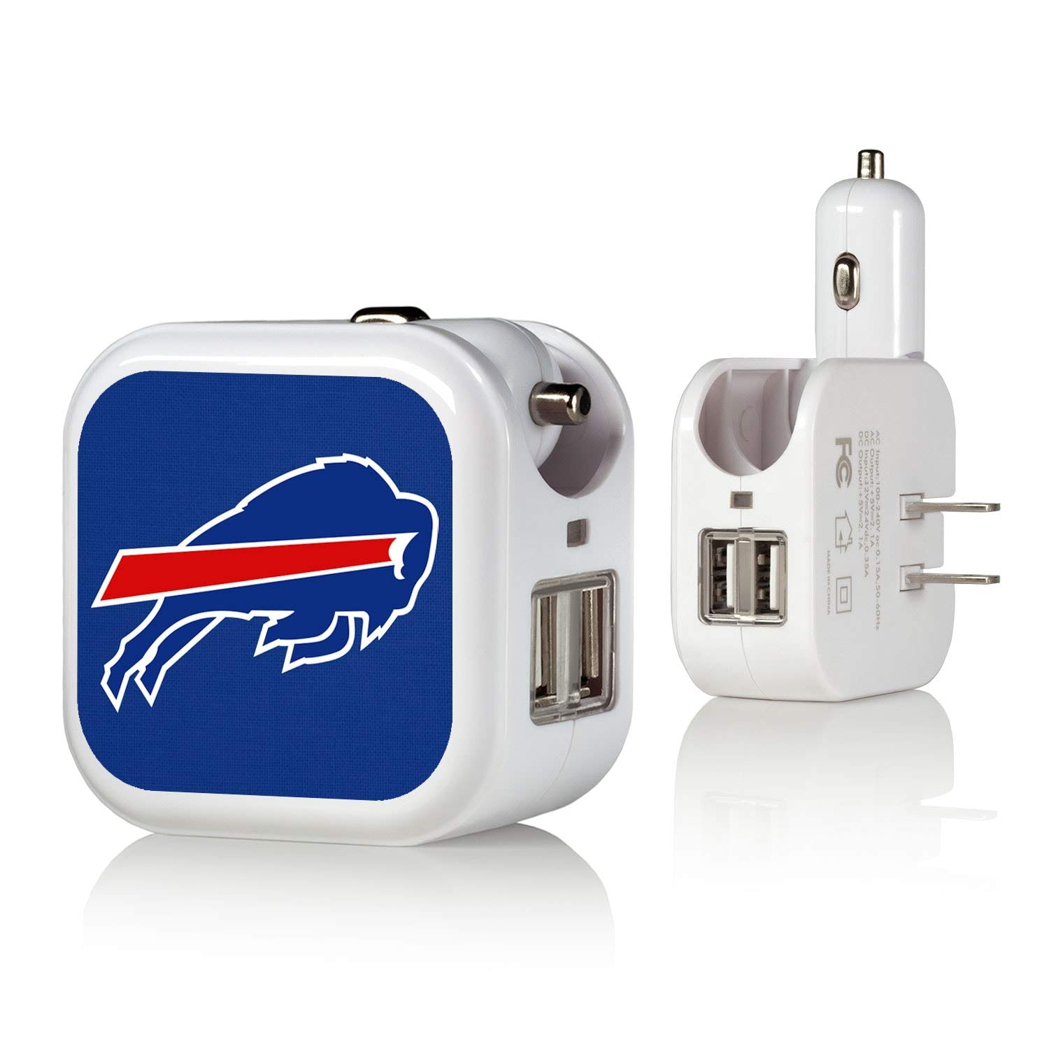 Buffalo Bills USB Charger - Fast Charging 3.0 Ports, Solid Team Design - Perfect for Home, Office & Travel Accessories