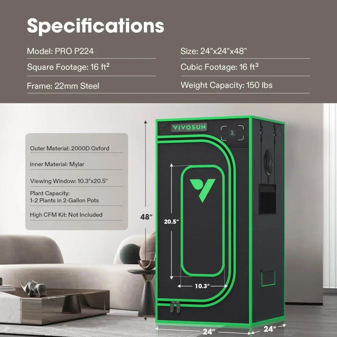 Vivosun 2x2 Grow Tent Kit 24
