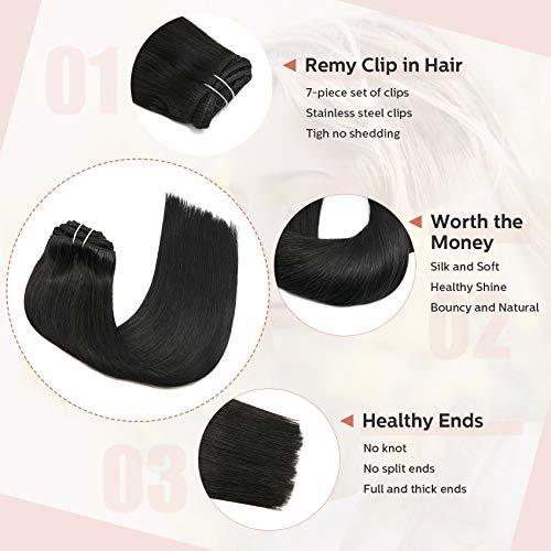 Premium 9A Brazilian Clip-In Human Hair Extensions - 7pcs Double Weft for Instant Volume & Length | Perfect for Weddings, Parties & Everyday Styling