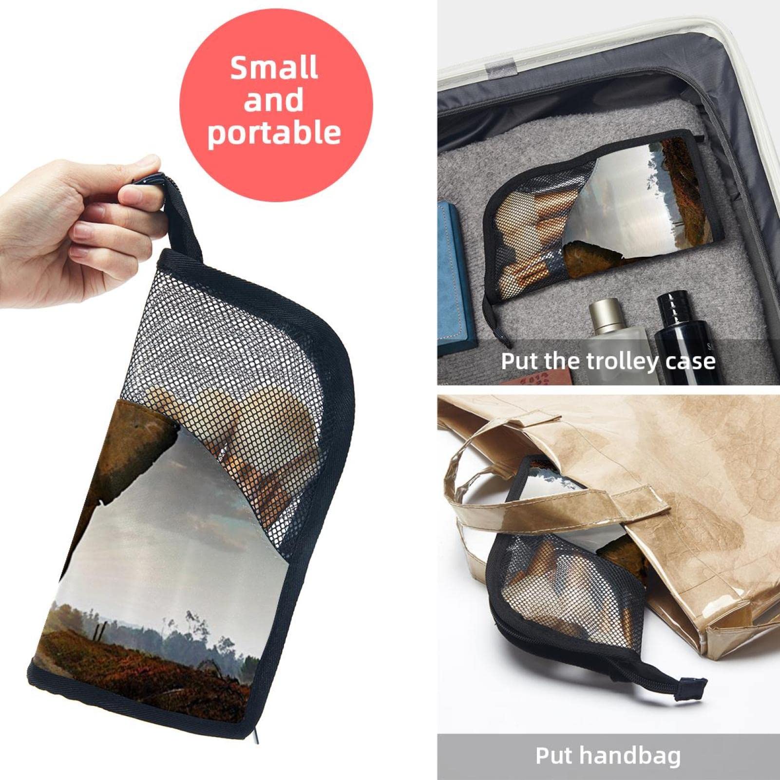 Premium Makeup Brush Organizer Bag with 12 Brushes - Asian Elephant Design, Portable Cosmetic Brush Holder Case for Travel & Home Storage