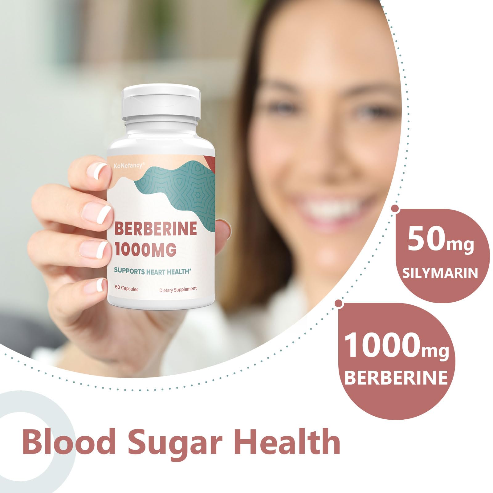 Premium Berberine HCL 1000mg Supplement with Silymarin Complex - High Absorption Vegan Capsules for Cardiovascular & Blood Sugar Support - 60 Count (Pack of 10) for Daily Wellness & Natural Health Maintenance